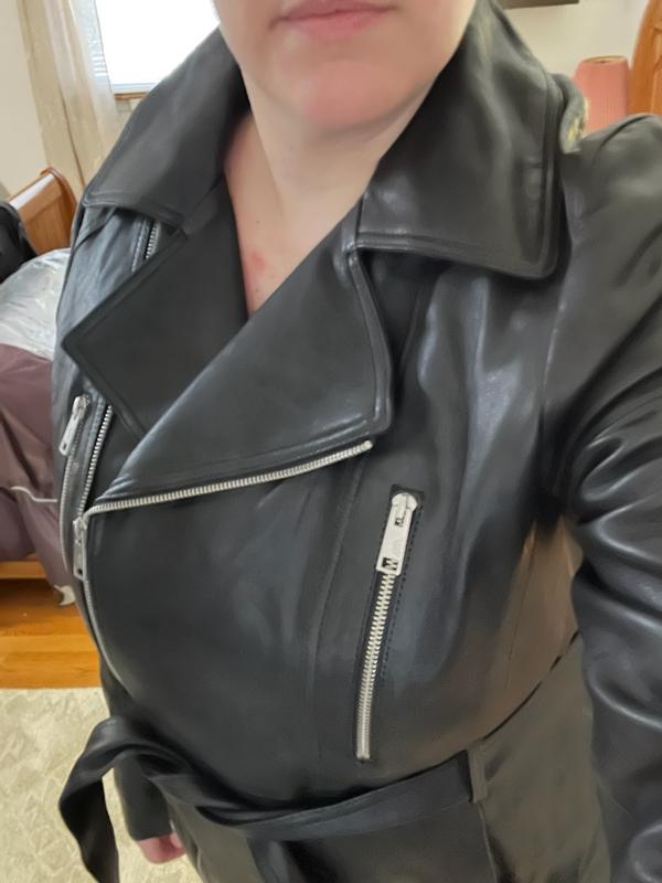 black leather closeup