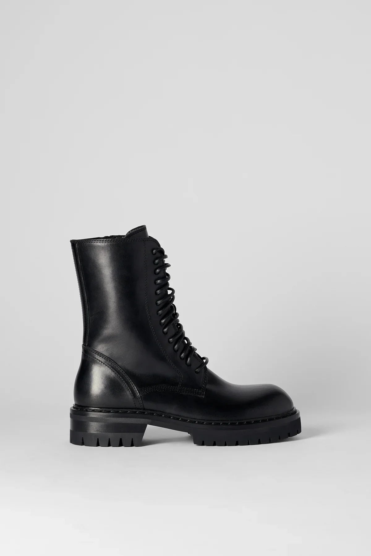 Side view with block heel