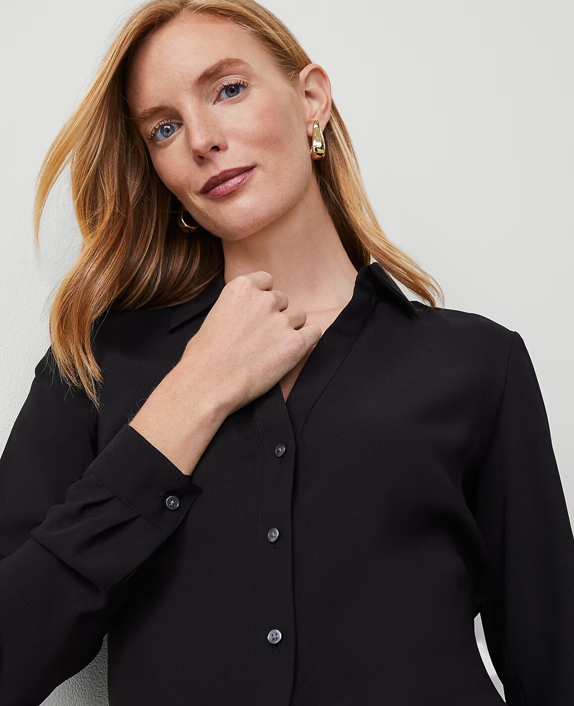 button-front satin