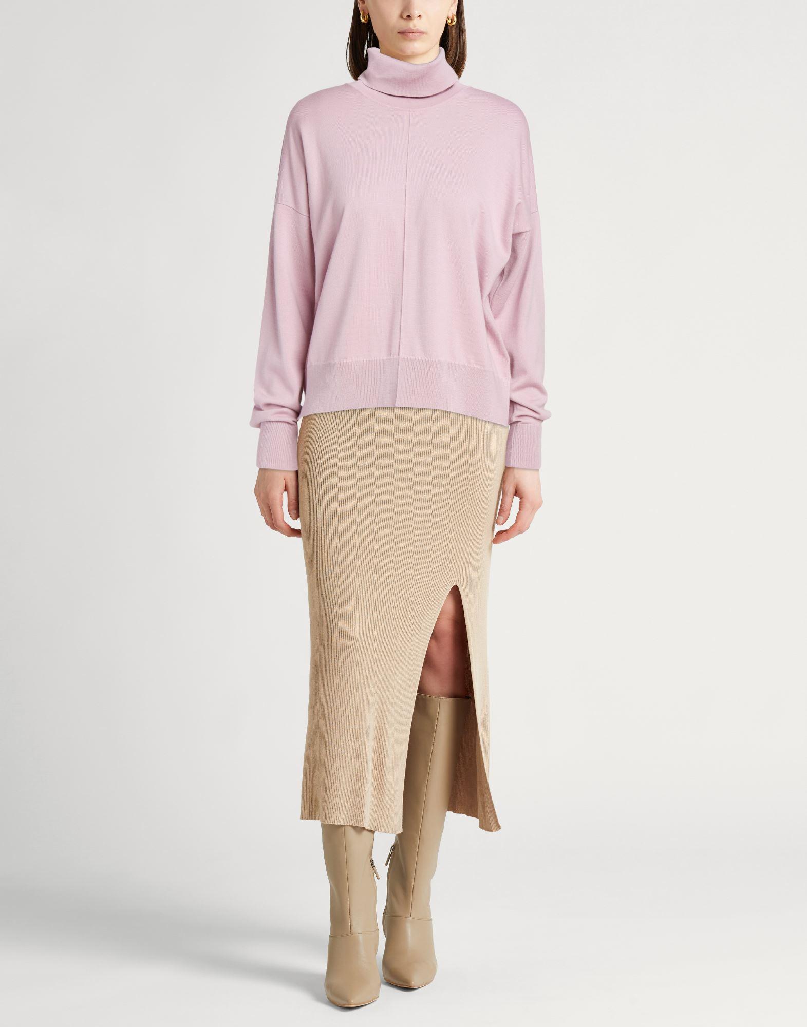 lilac turtleneck back view