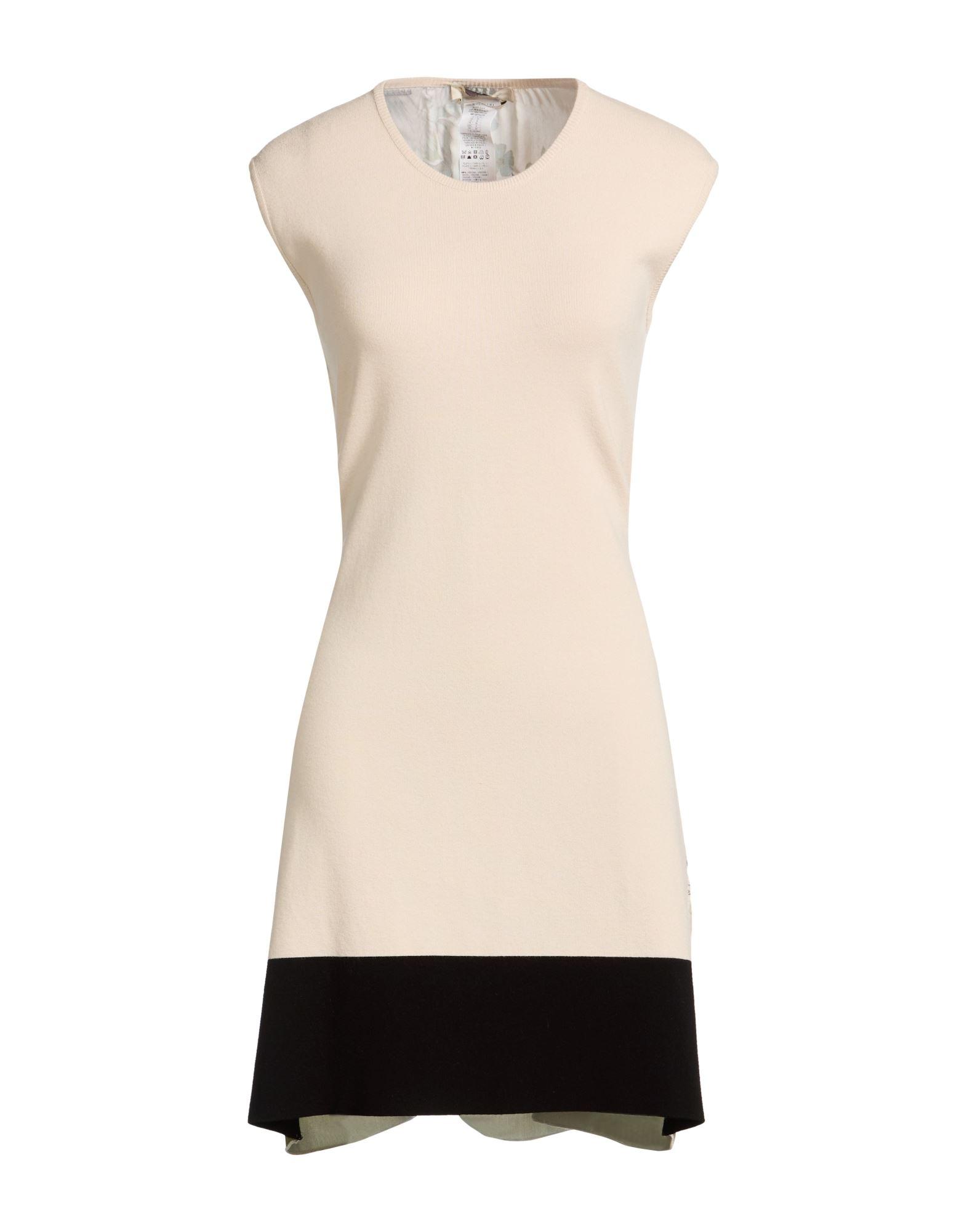 beige viscose-blend mini dress