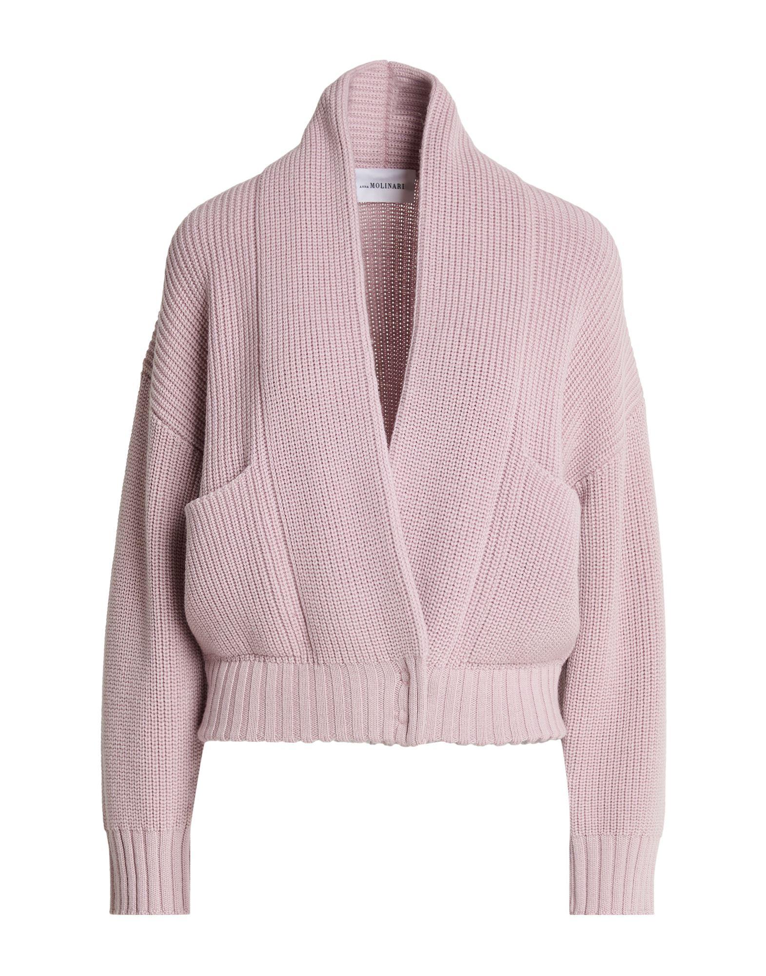 pink wool cardigan