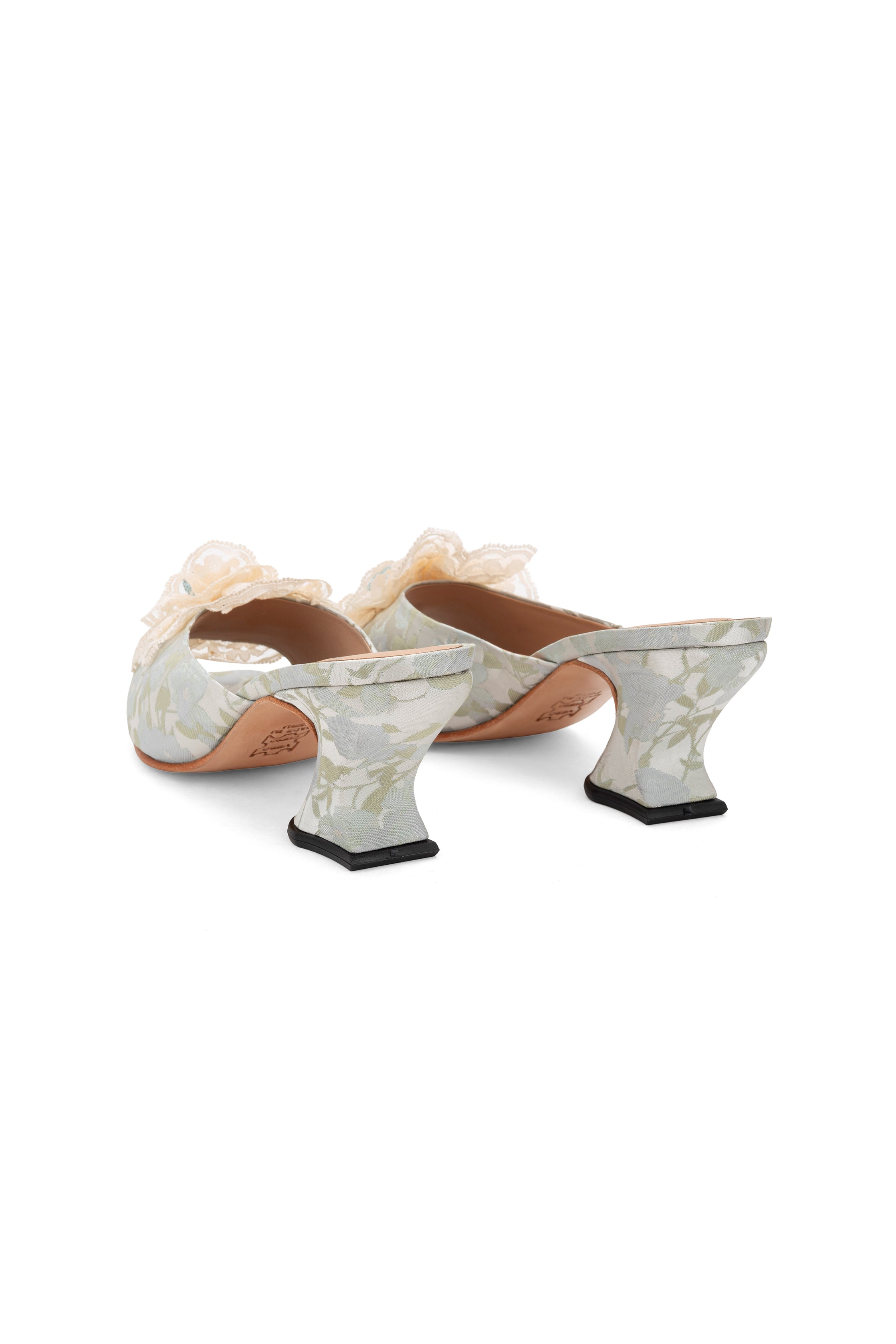 John Fluevog x Anna Sui Brocade Mules- Sky Blue detail 6