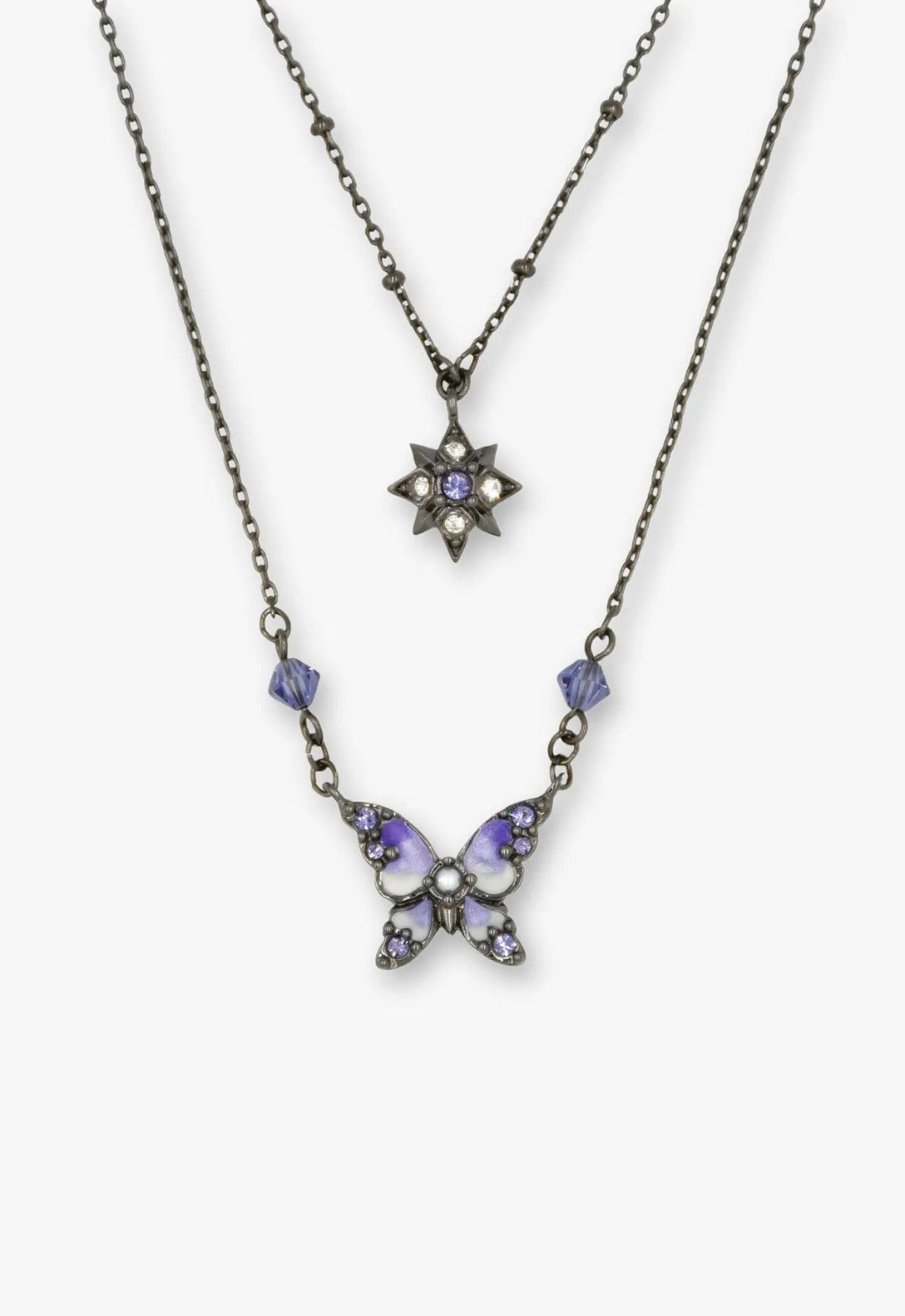 Shining Butterfly Necklace - Purple Gunmetal detail 4