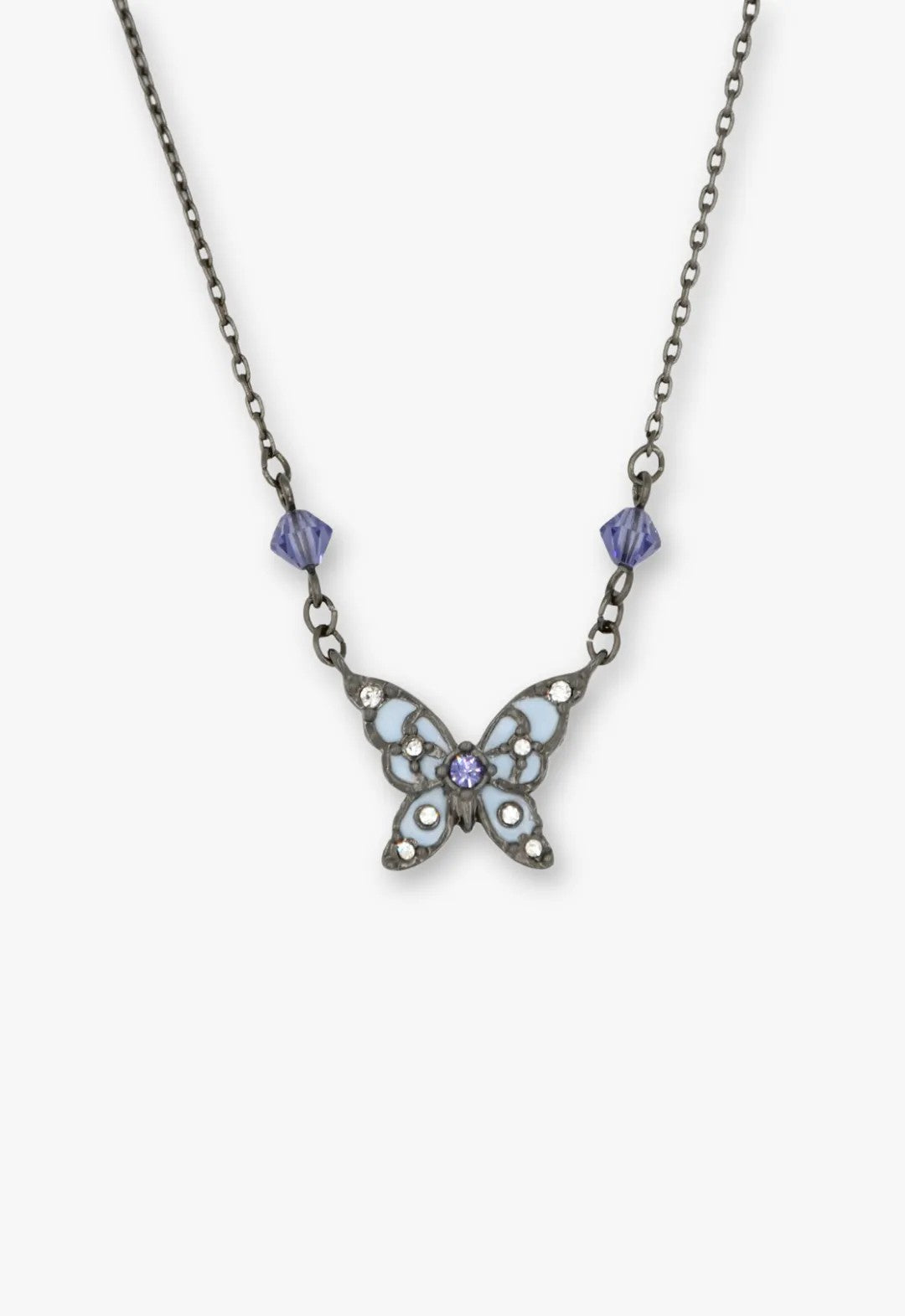 Shining Butterfly Necklace - Purple Gunmetal detail 6