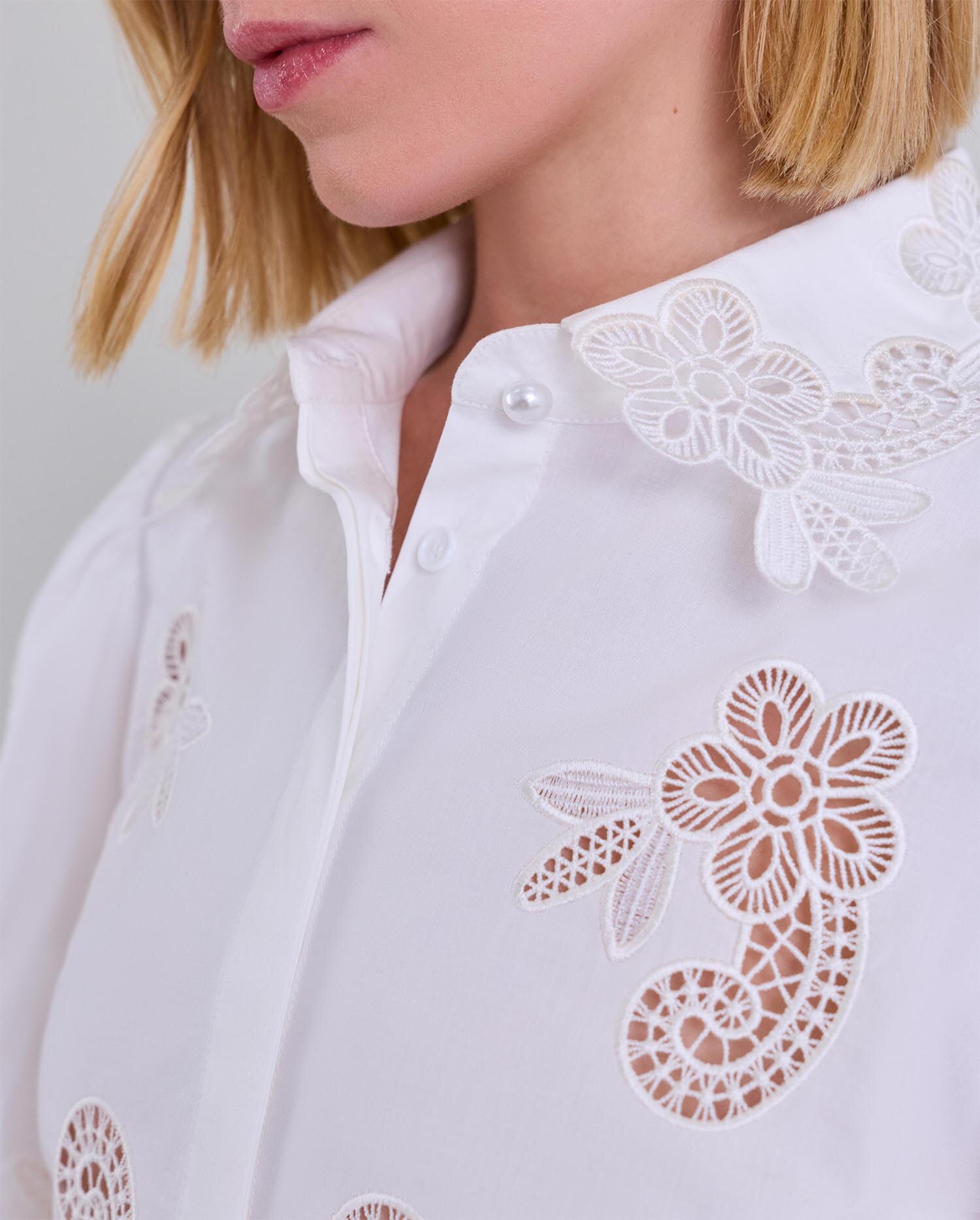 collar and embroidery closeup