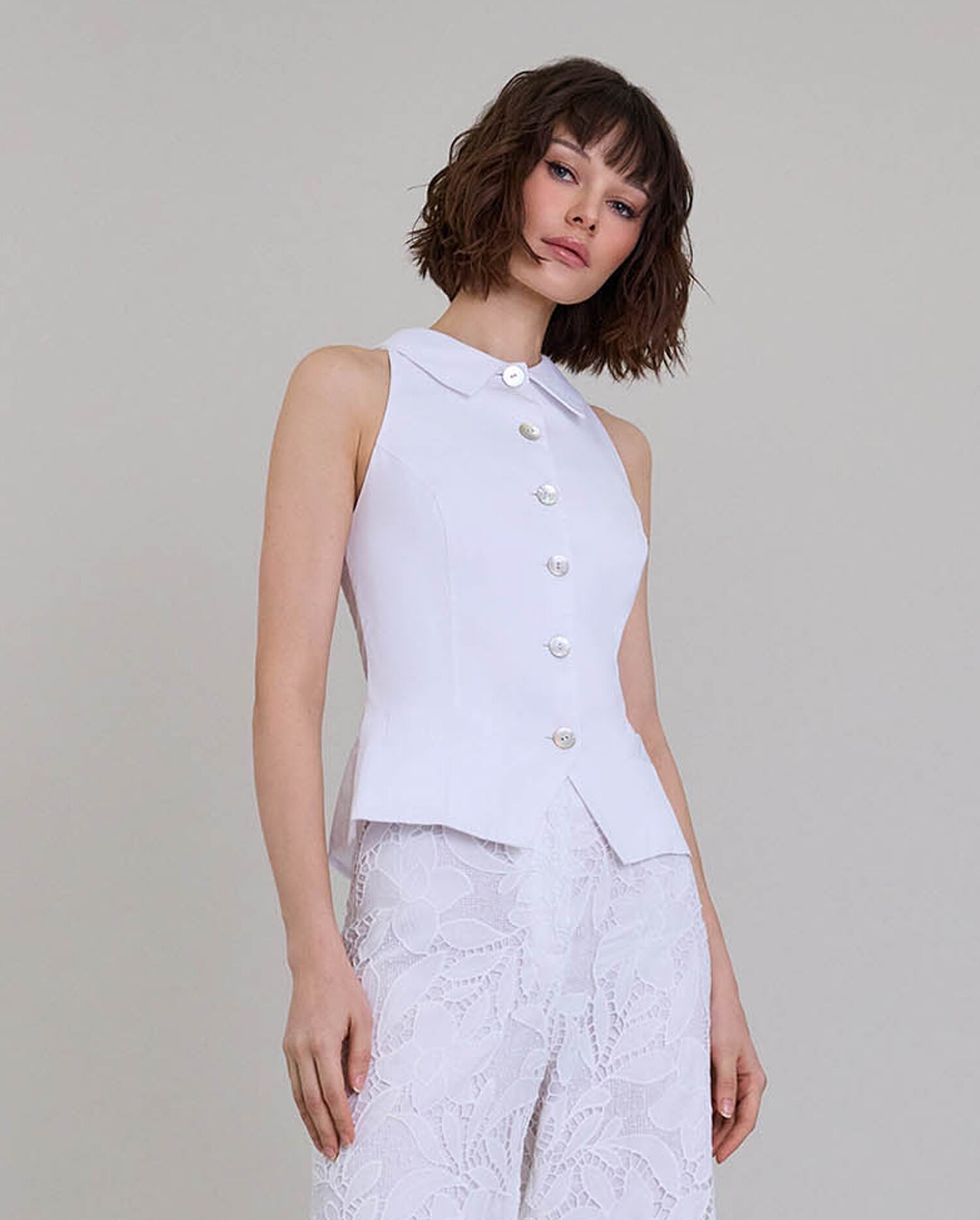front view with gold-tone buttons