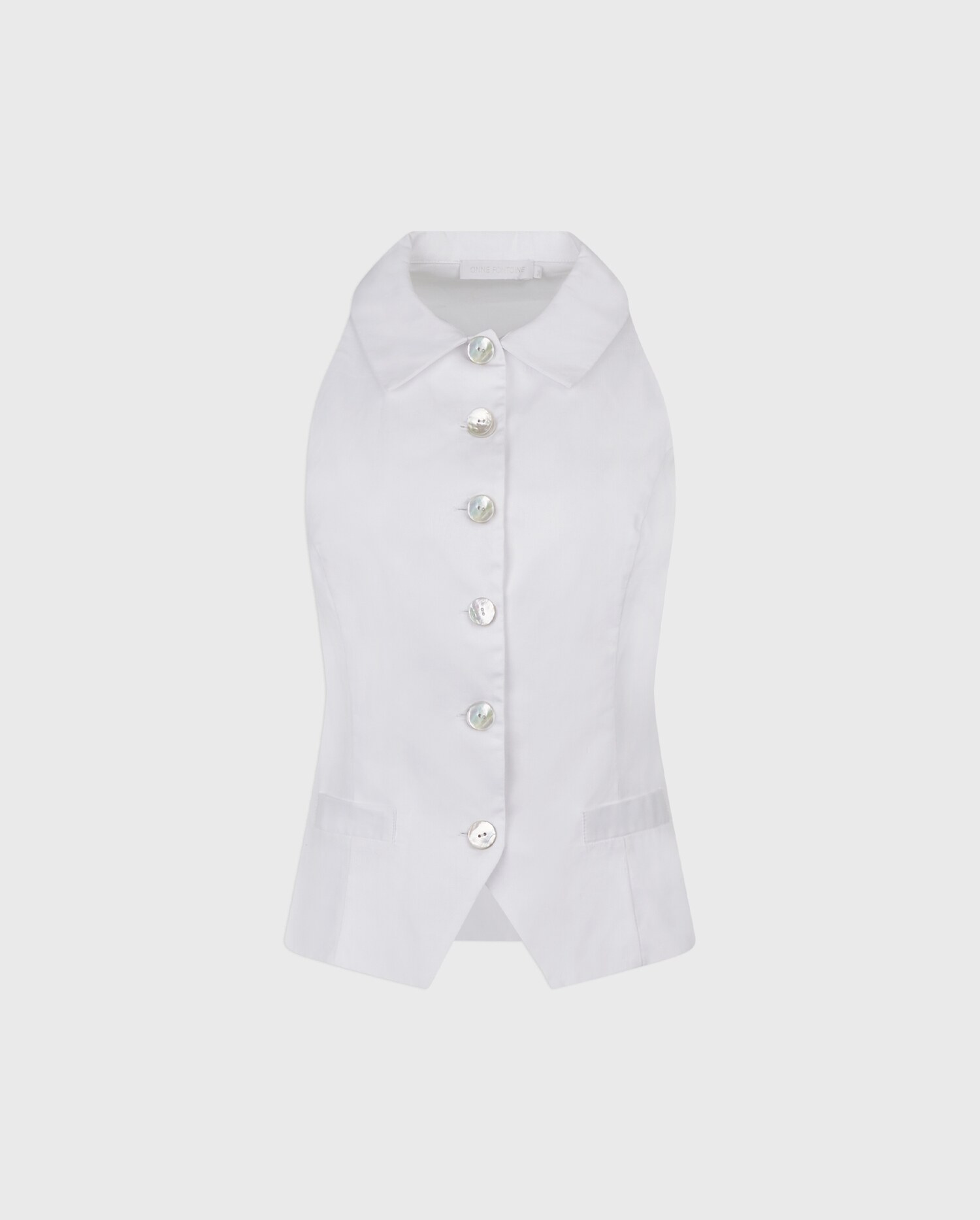 flat product view of the fitted vest