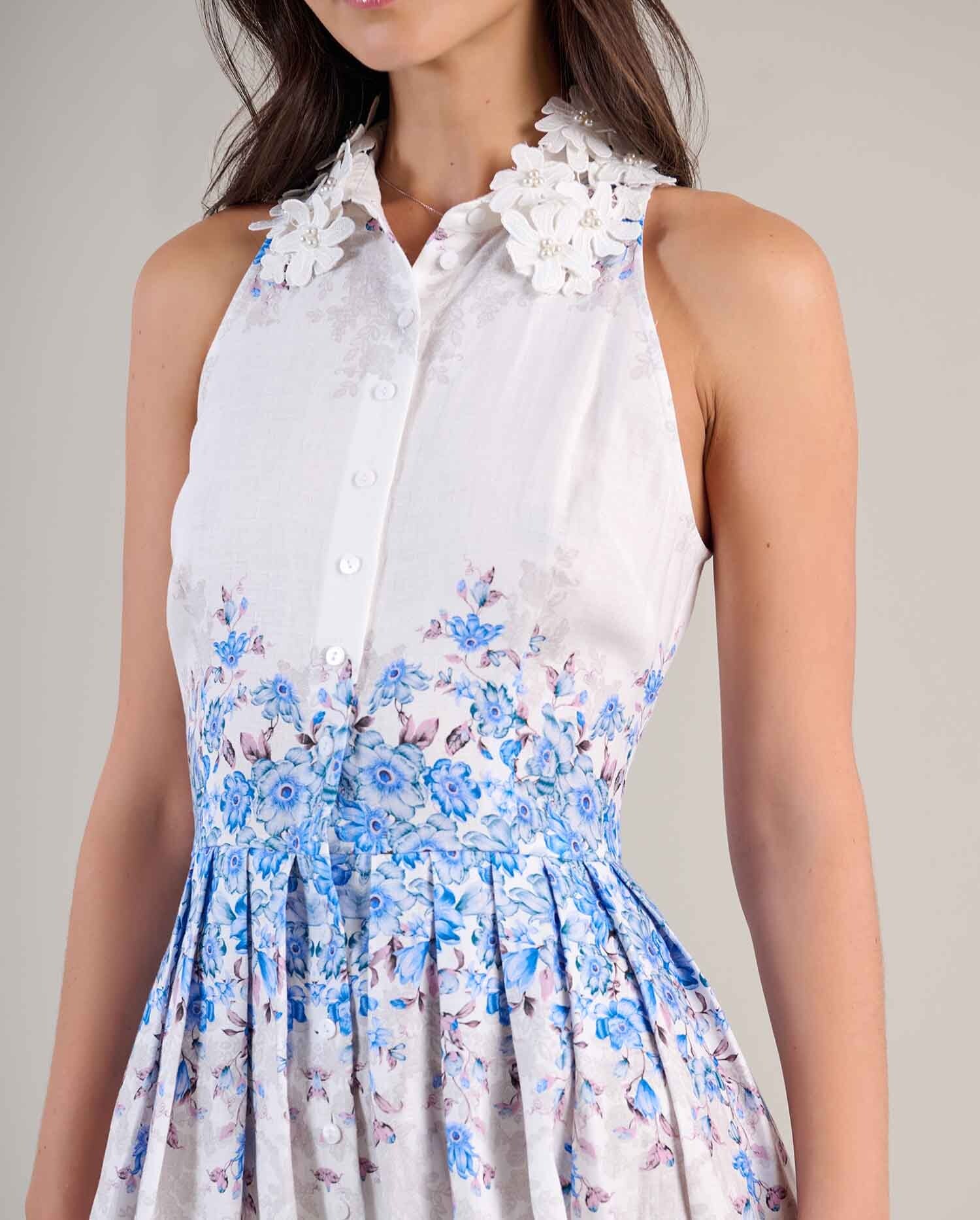 embroidered floral closeup