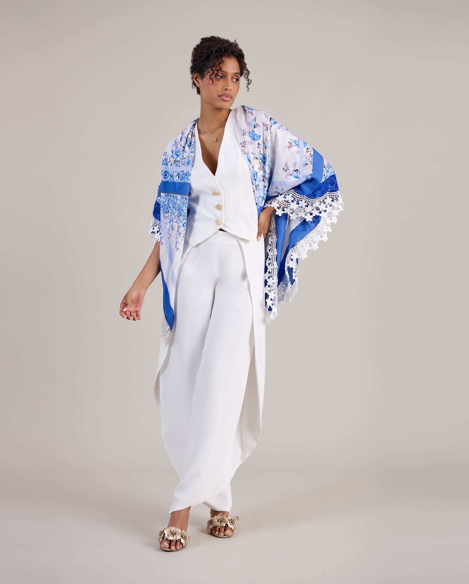full styling with white tailoring