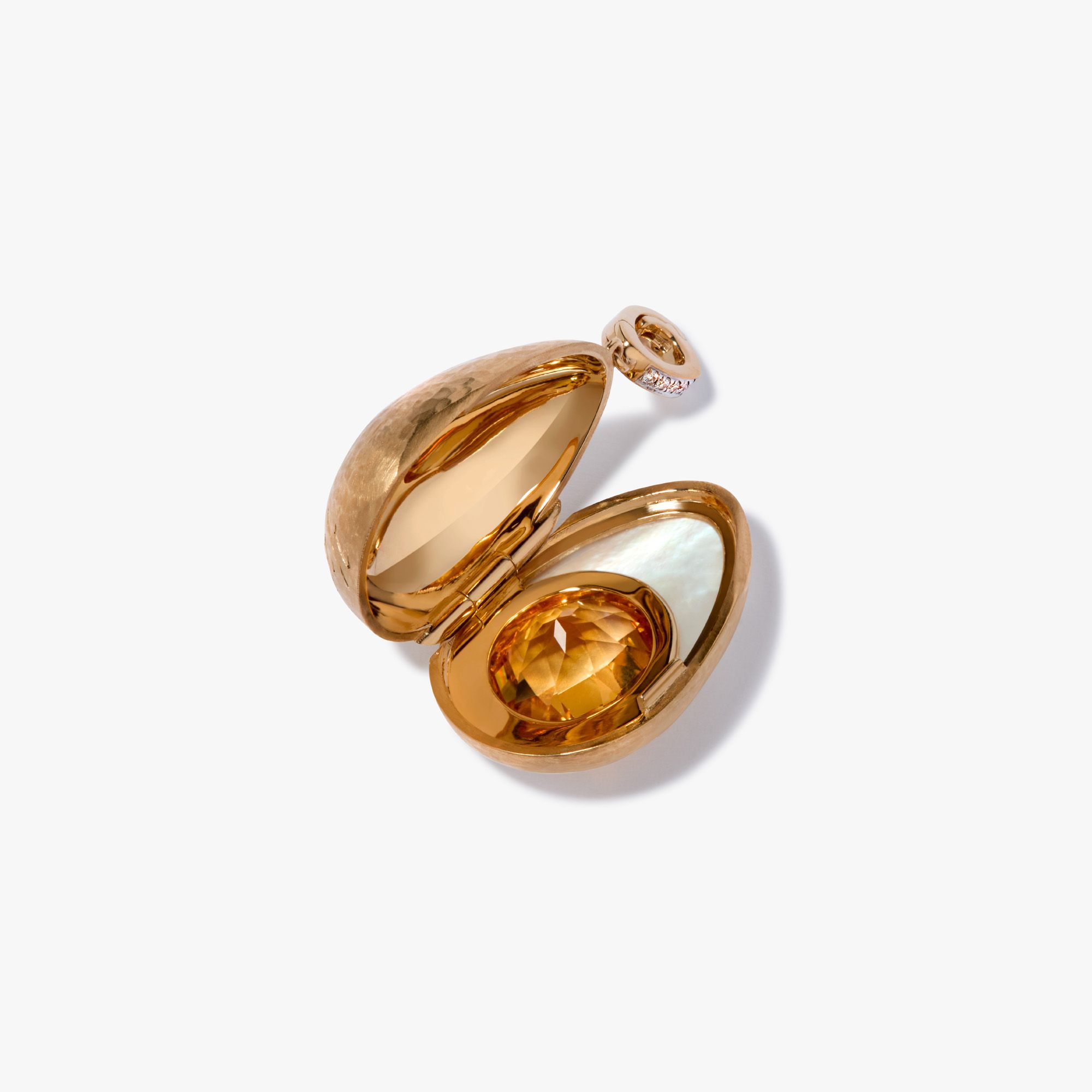 Golden Egg Locket Necklace detail 2