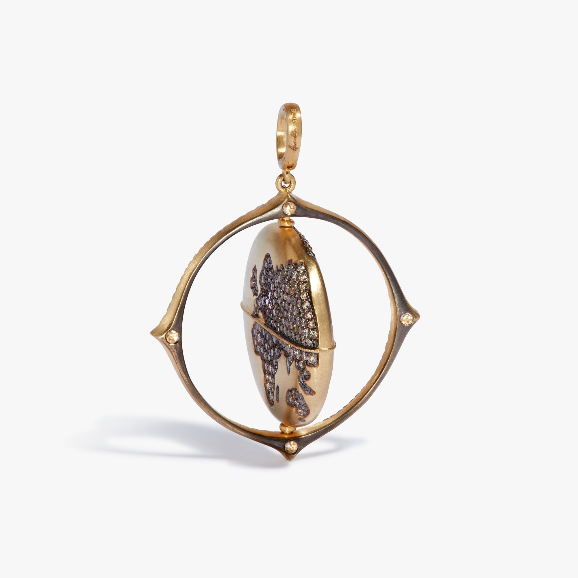 Mythology Spinning Globe Charm Pendant detail 4