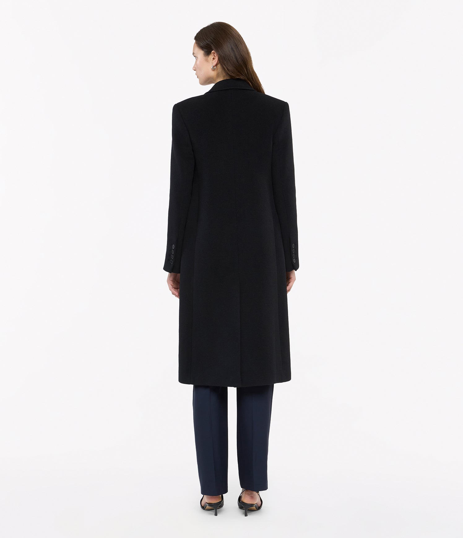 Cashmere Tailored Coat back view