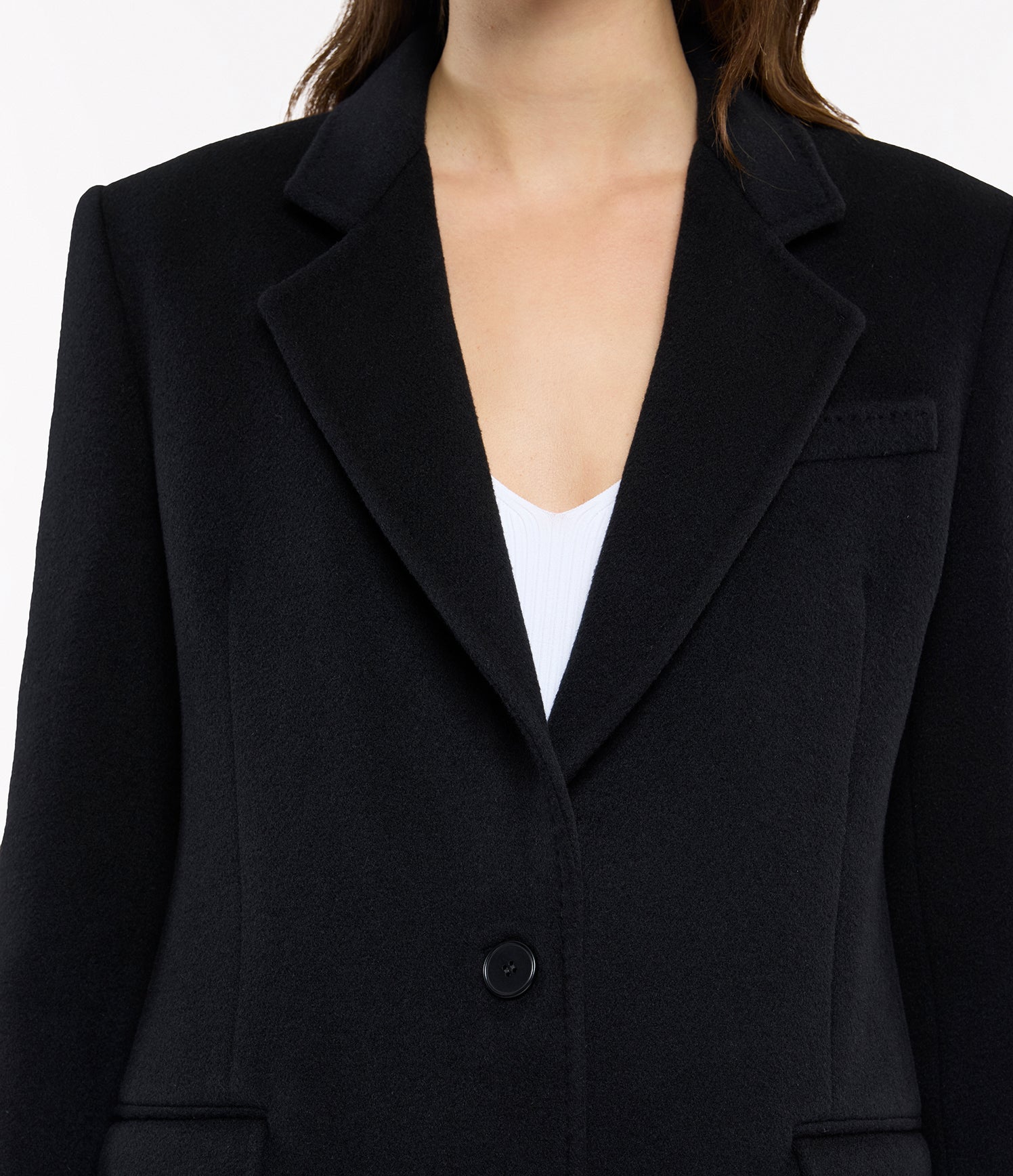 Cashmere Tailored Coat detail view