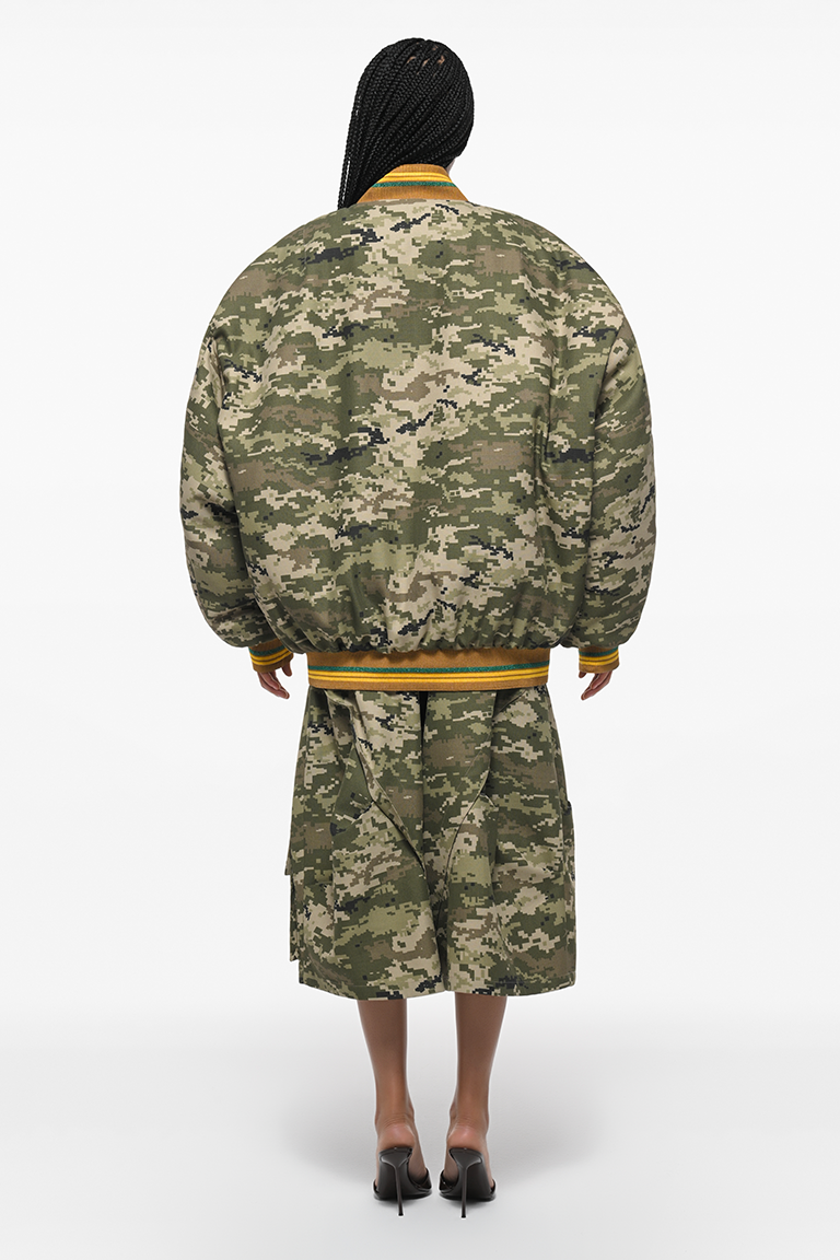 Back view of the bomber jacket