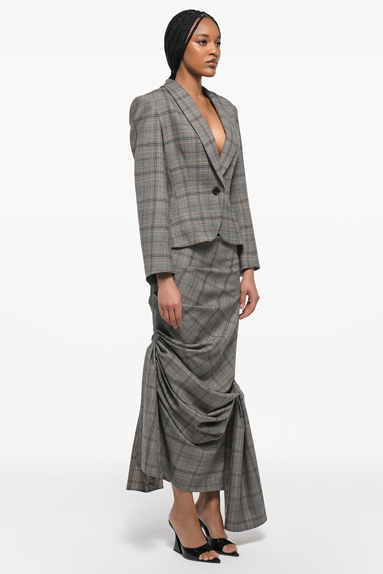 Check-pattern blazer