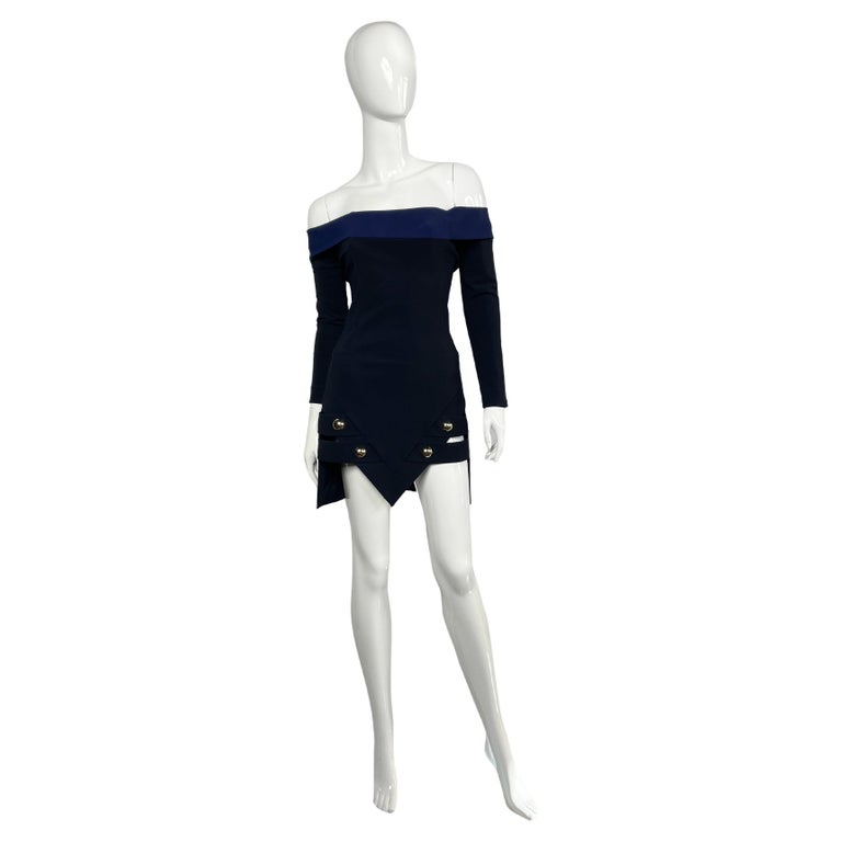 Spring 2014 Off-the-Shoulder Asymmetric Mini Dress