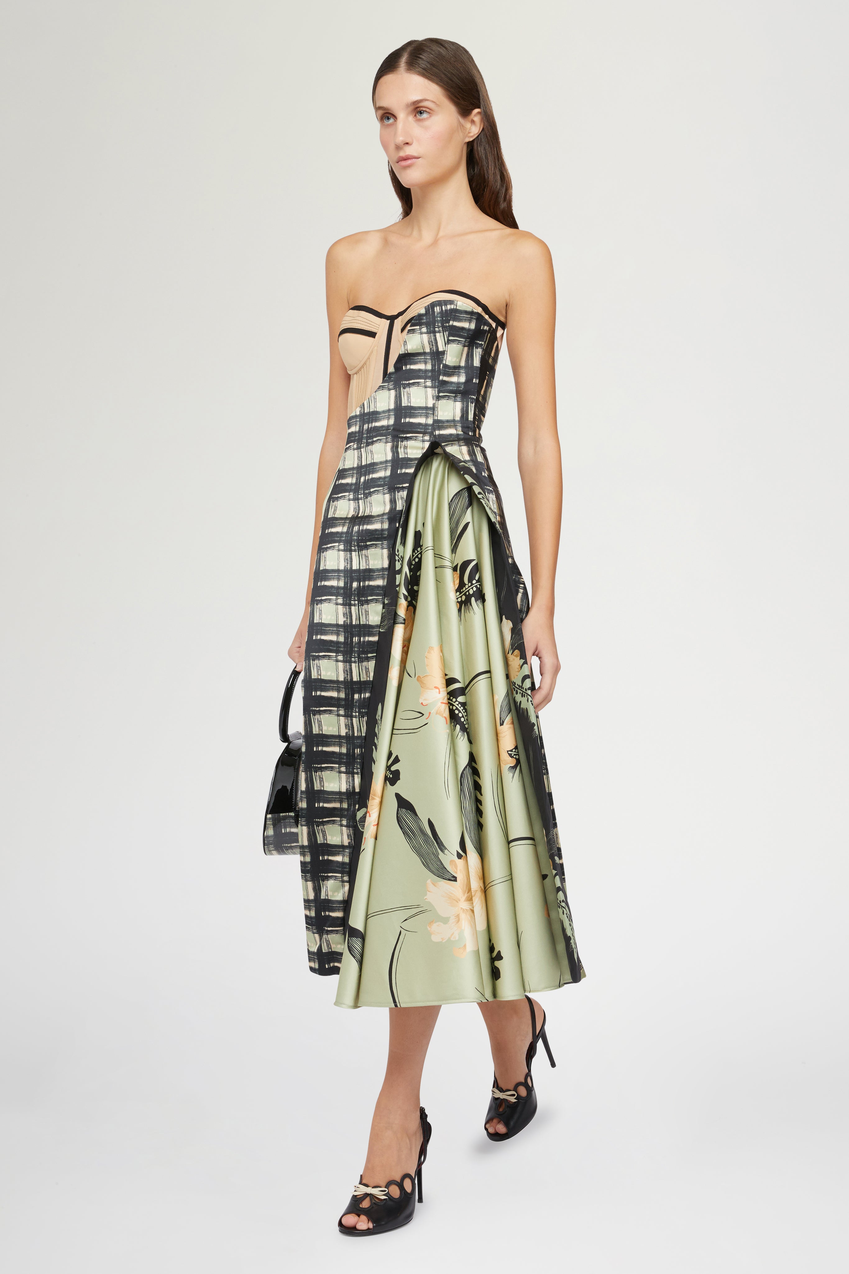 Ibiscus bustier dress back