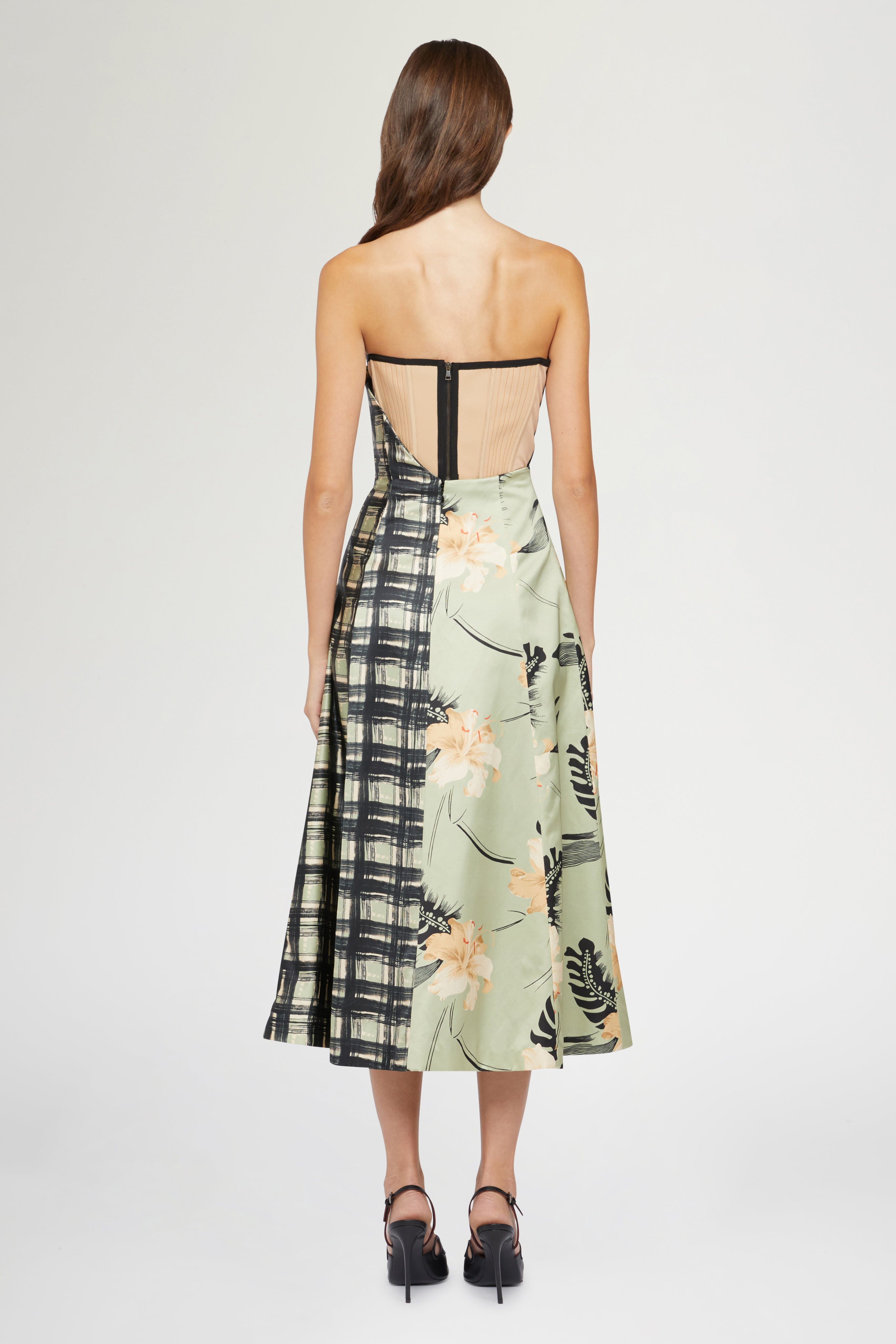 deconstructed bustier dress front