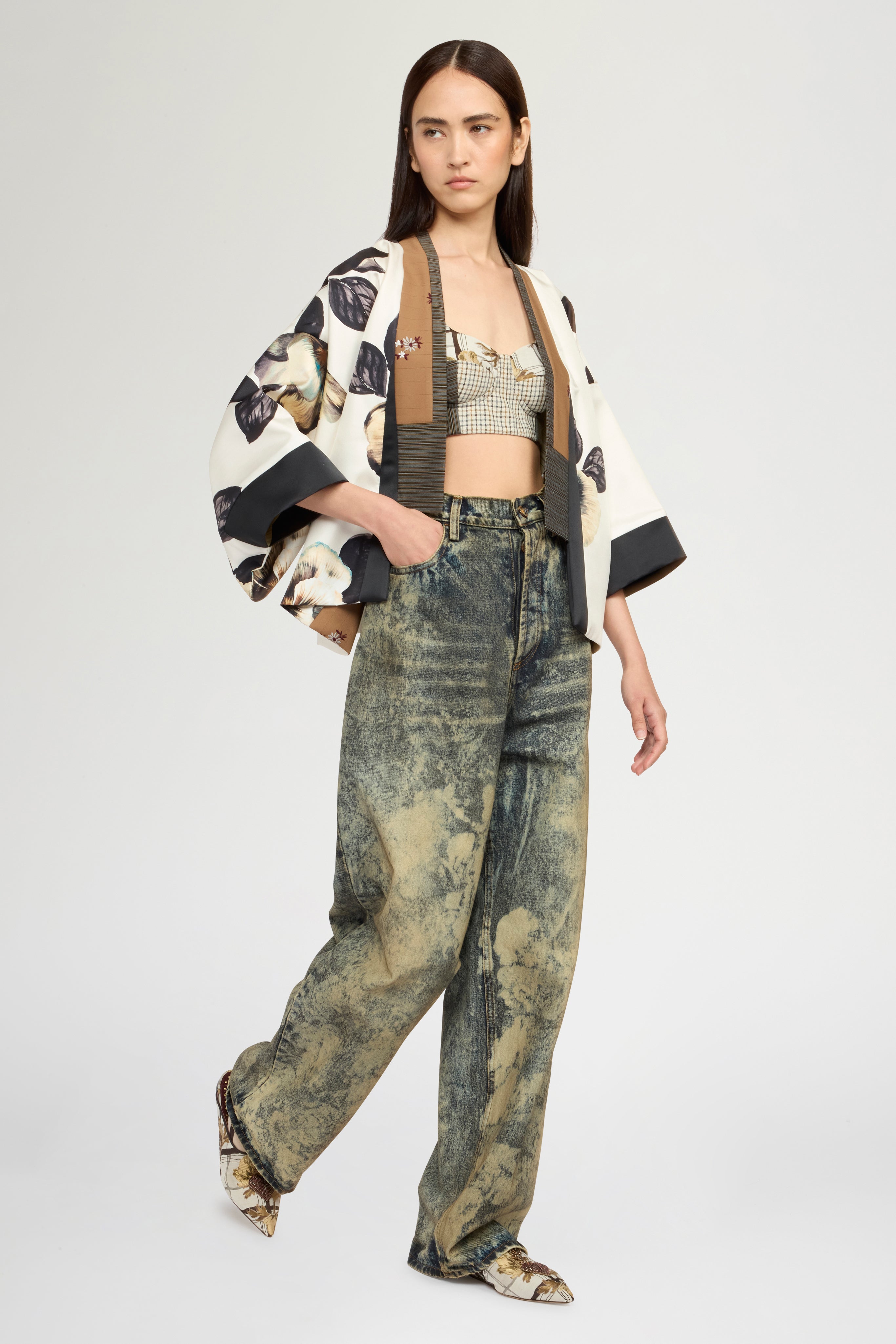silk twill kimono back