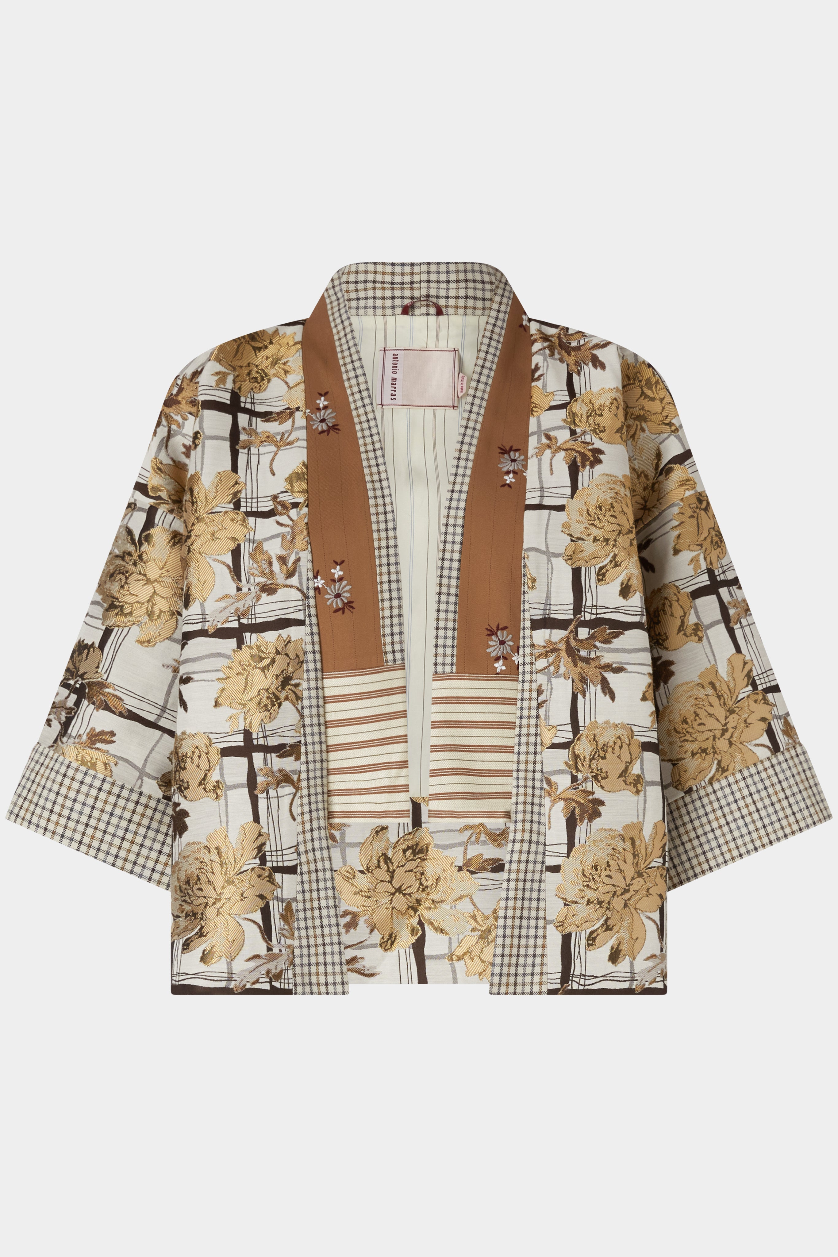 floral brocade kimono front