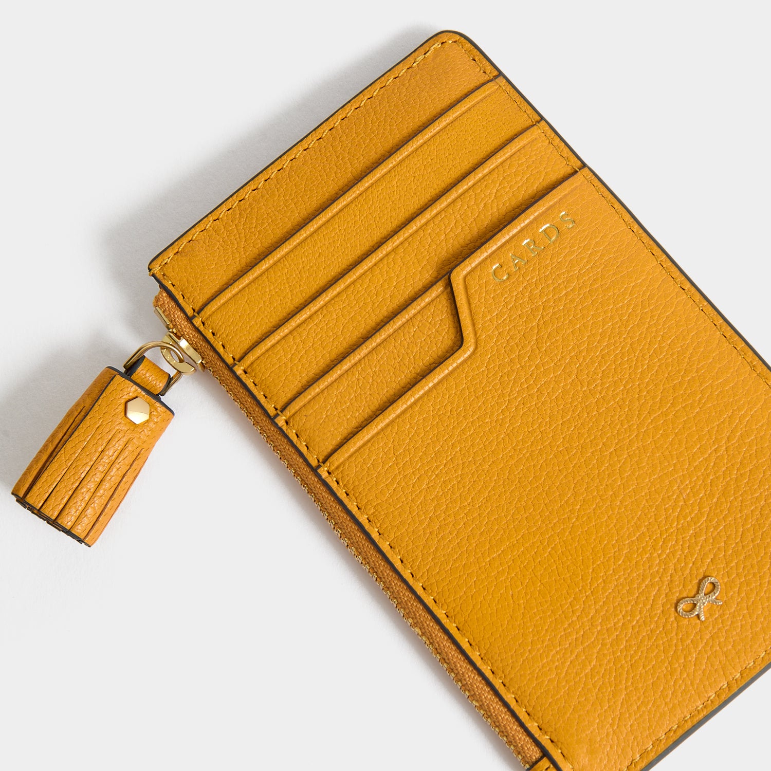 Open detail with coin pocket and card slots