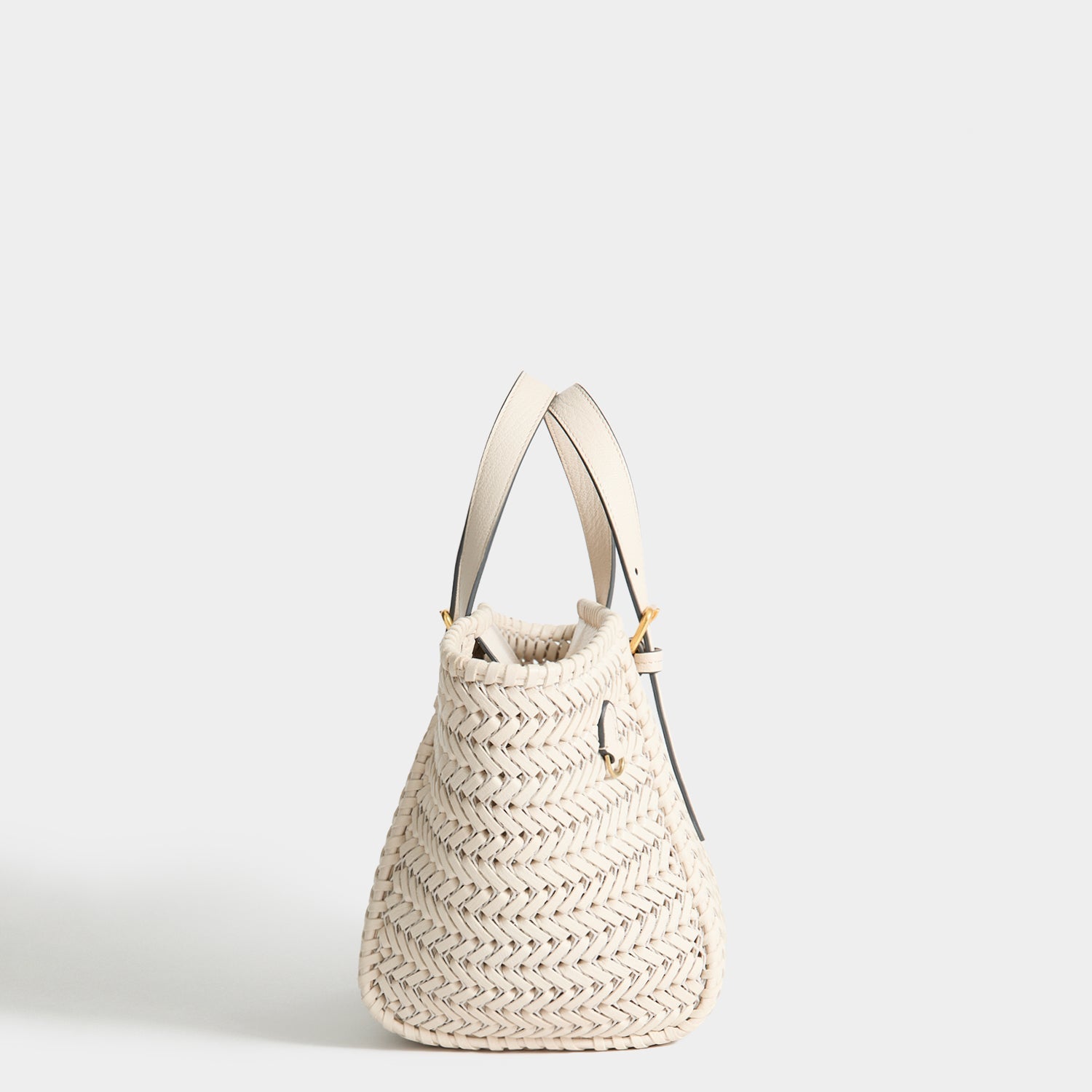 Side angle showing the compact tote depth