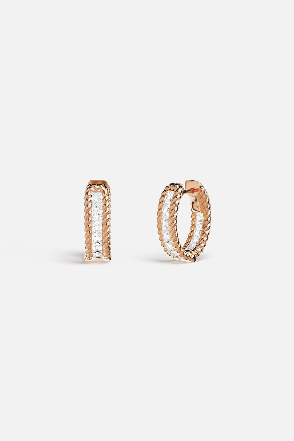 Torsade Pavé Hoop Earrings from the same official line