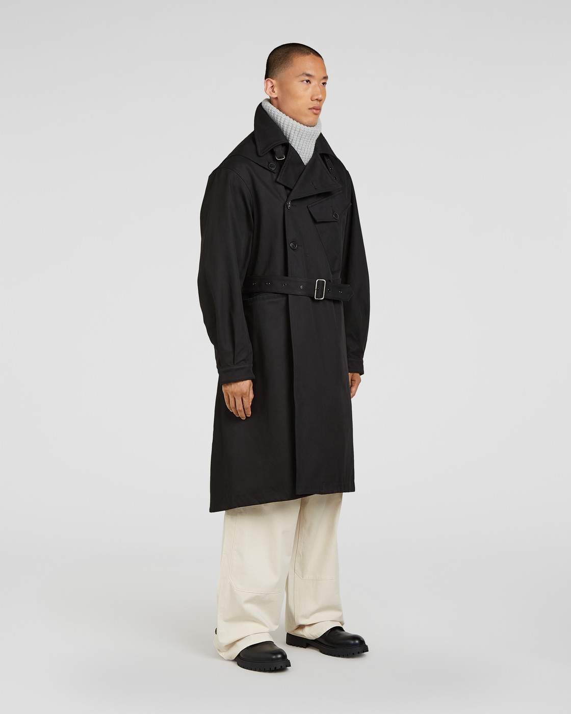 AM2-5 Motorcycle Trench Coat, model/detail 03 view