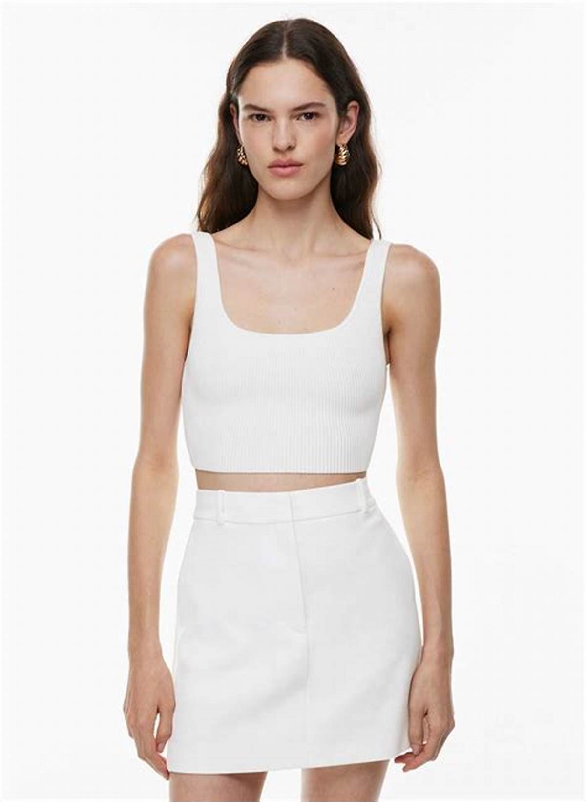 ARITZIA Sculpt Knit Squareneck Cropped Tank - Kerina Wang