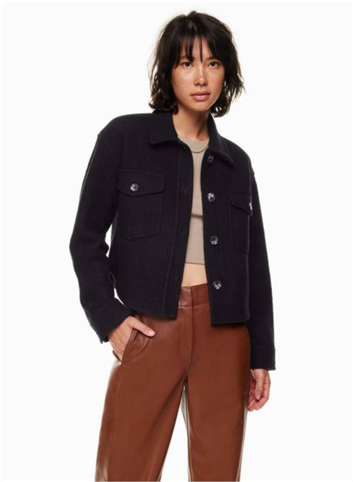Wilfred Free THE GANNA™ CROPPED SHIRT JACKET | Aritzia INTL
