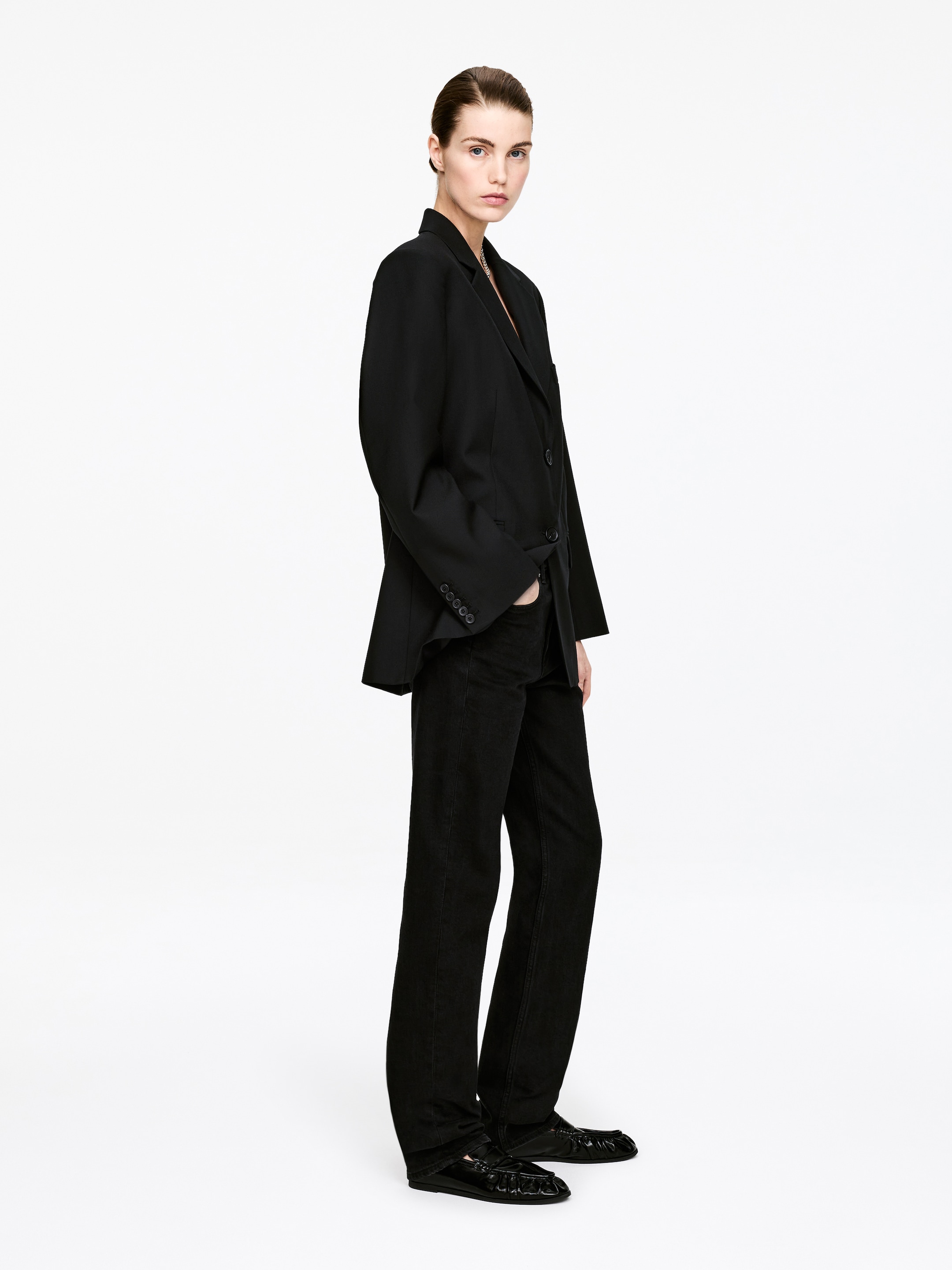 Back view of the oversized blazer