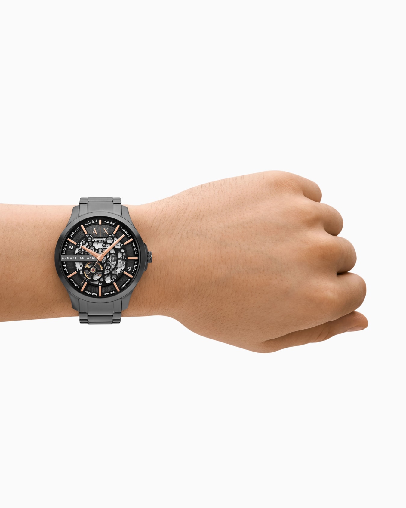 Chronograph Black Stainless Steel Watch — detail view