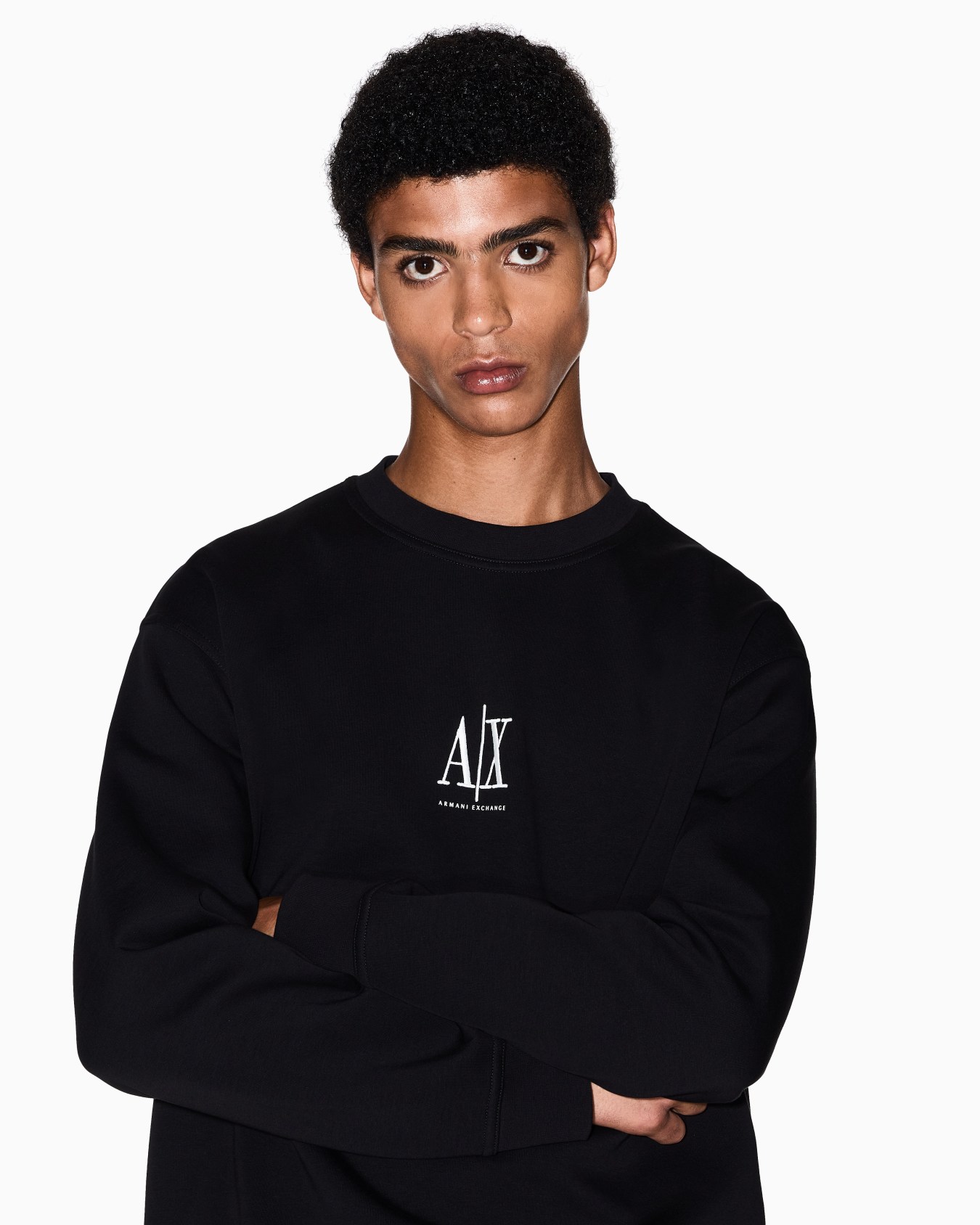 Crew Neck Sweatshirt with Logo Icon — angle view