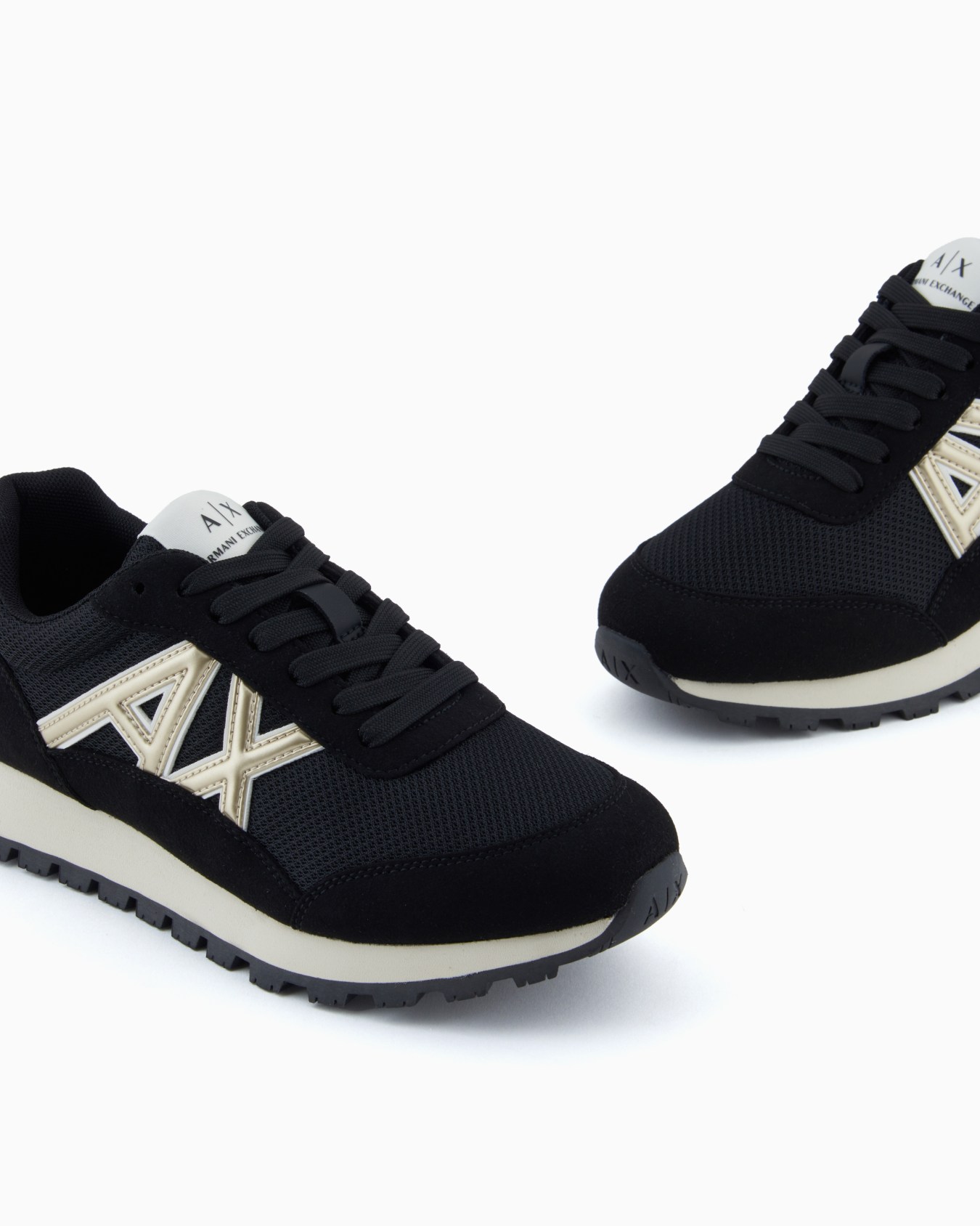 Mesh and Microsuede Sneaker — angle view