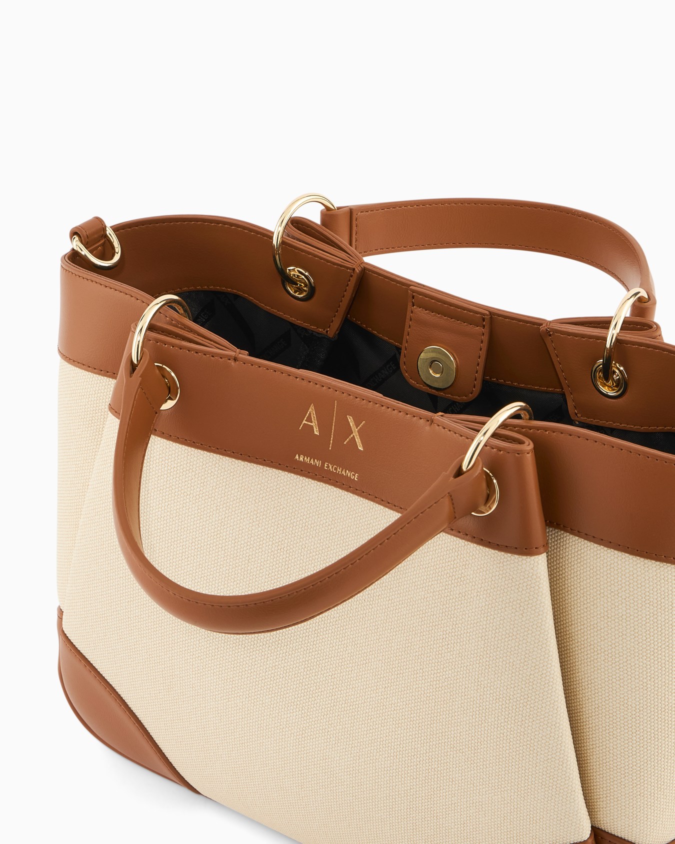 Elegant Structured Shopper — angle view