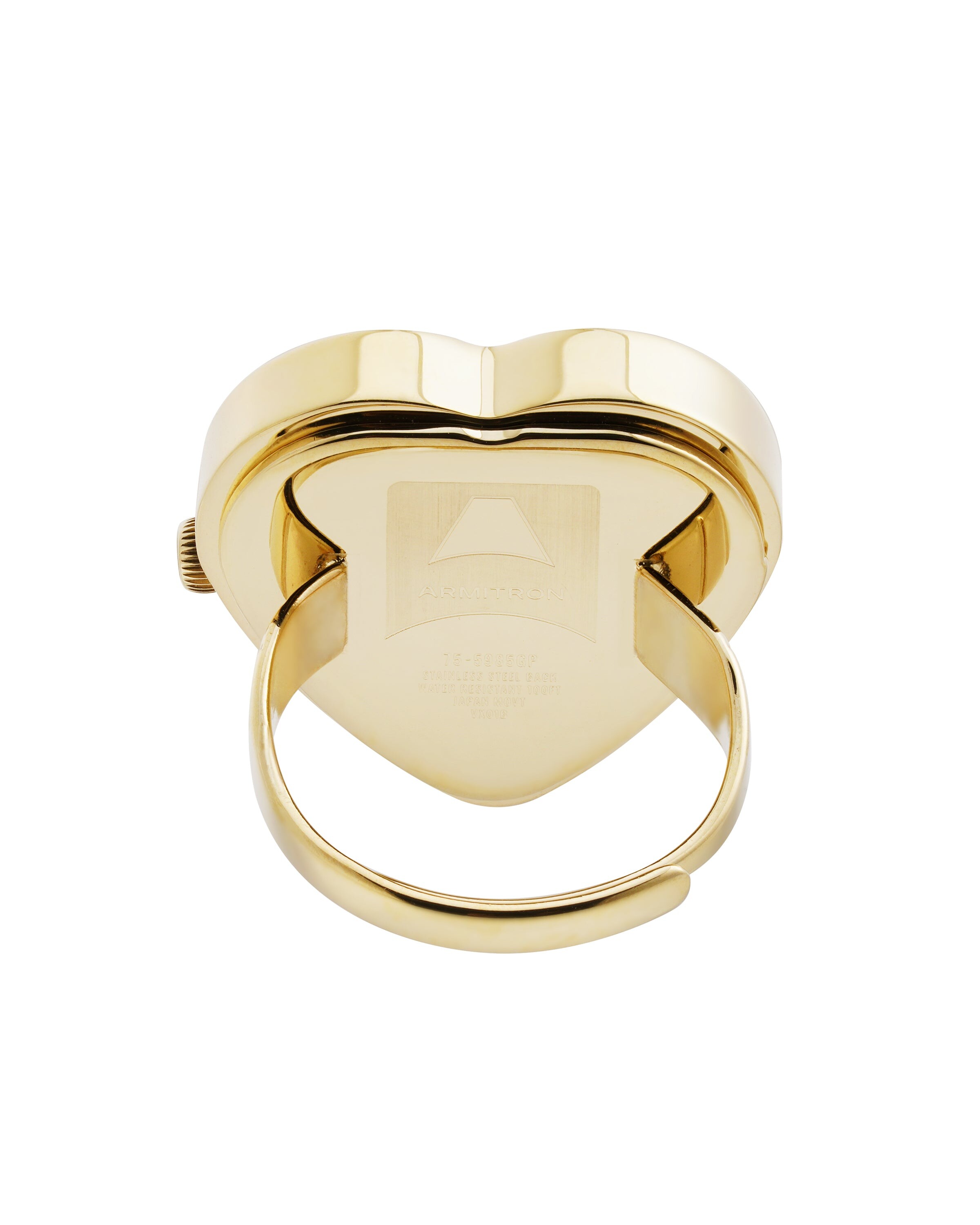 Rose-gold black-glossy ring watch