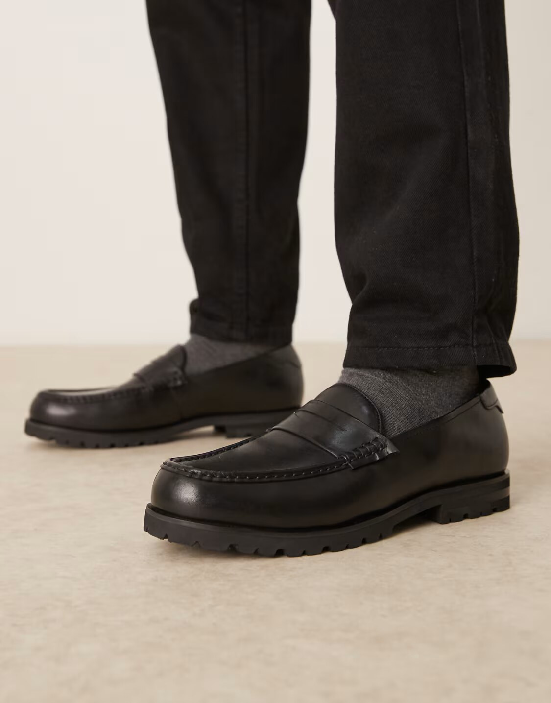 ASOS DESIGN Cleated Leather Loafers