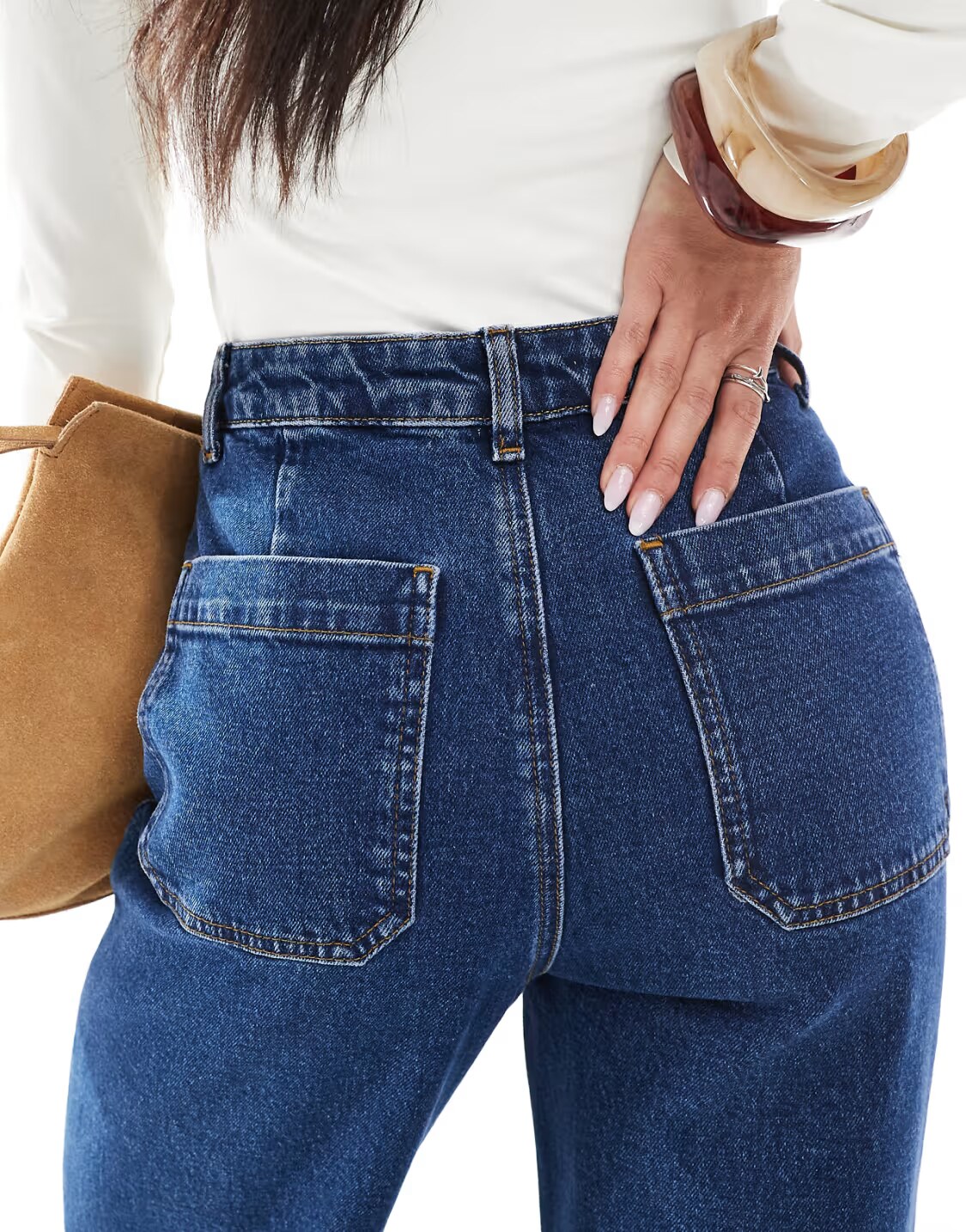 high-rise waist and belt loops