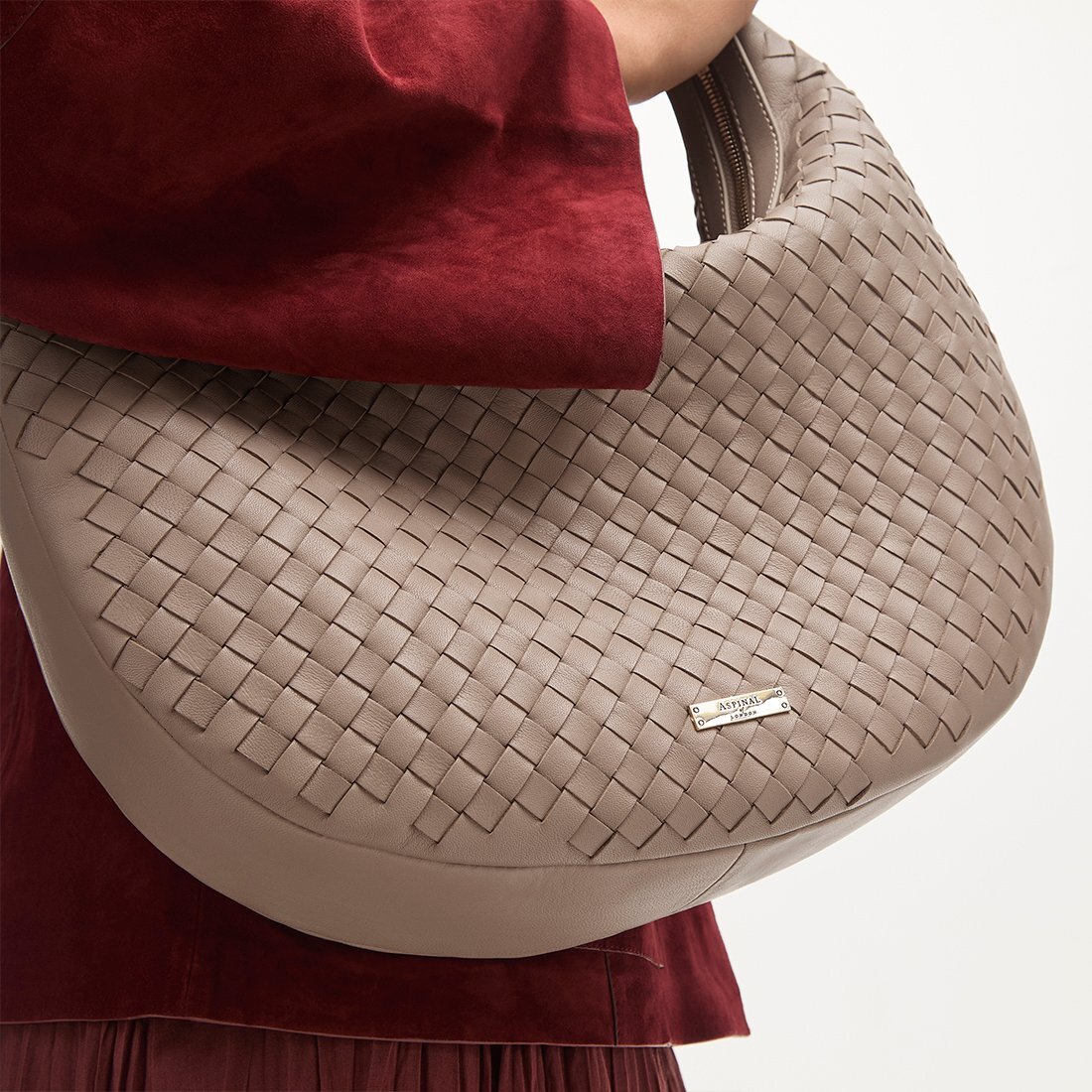 Moleskin woven-leather crescent