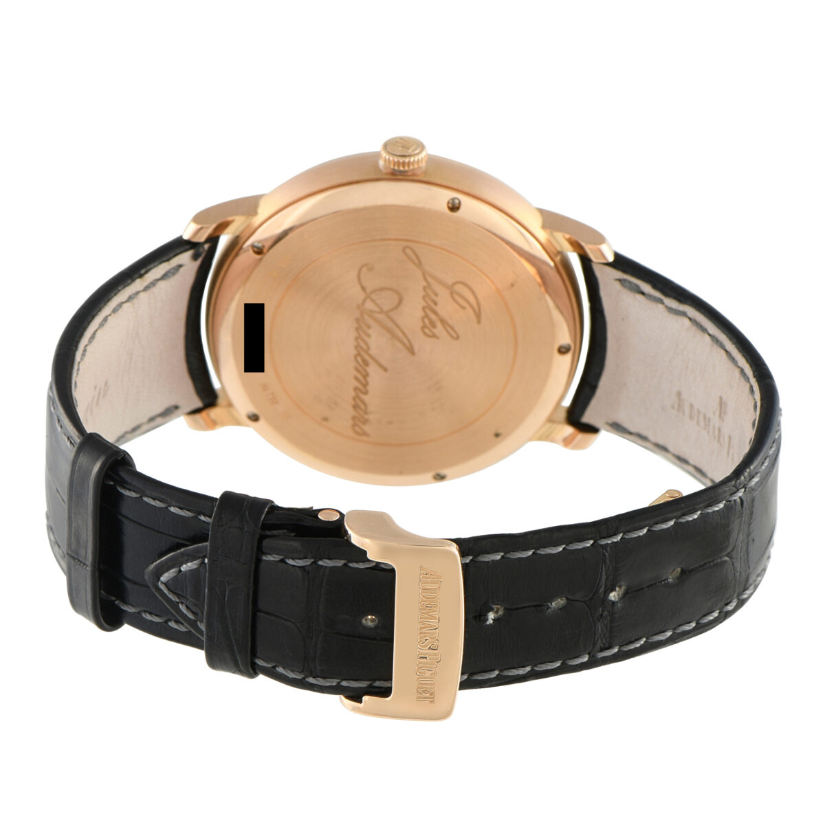 Side and strap view of the rose-gold case