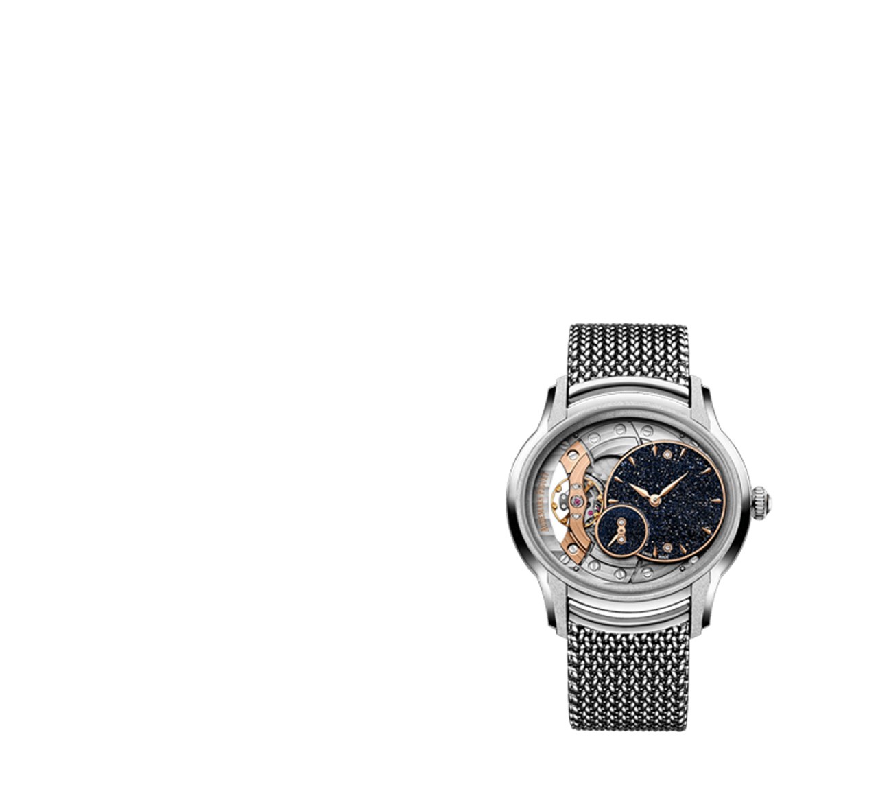 Front studio view of the oval Millenary case