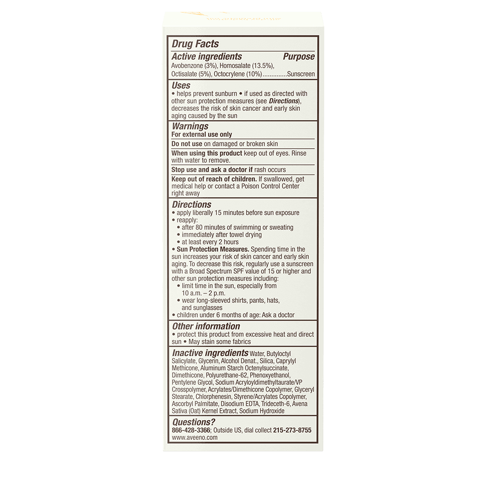 SPF 60 back label