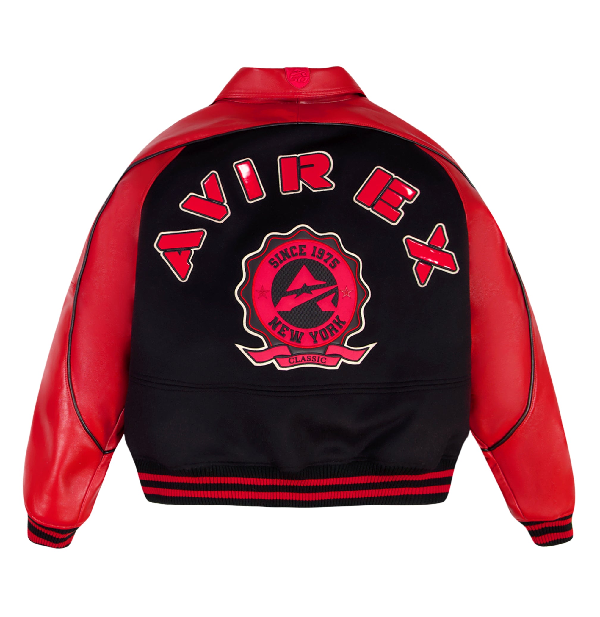 back flat with varsity appliqué