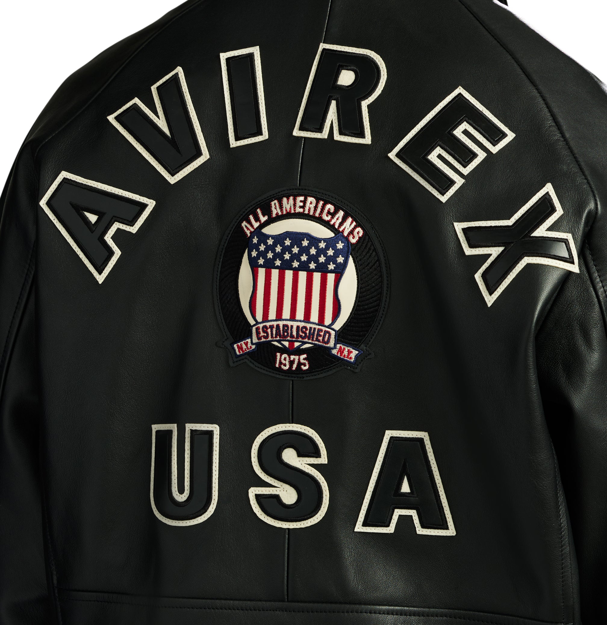 detail view of chest and sleeve patches