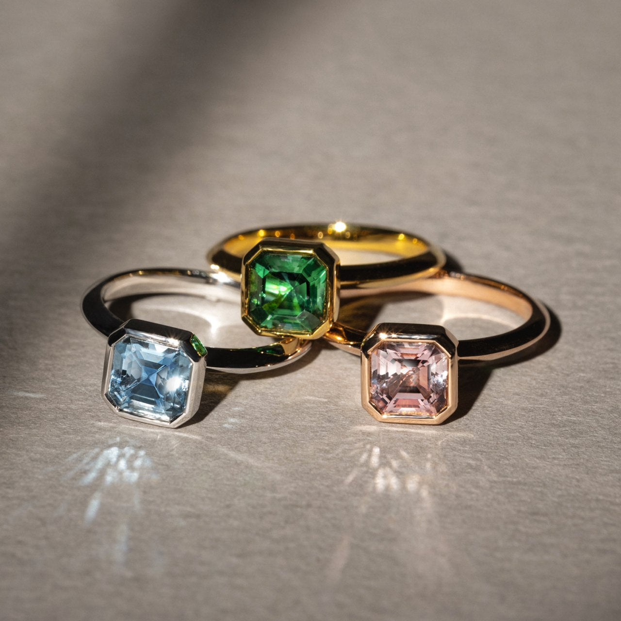 Stacked Deco Pop rings