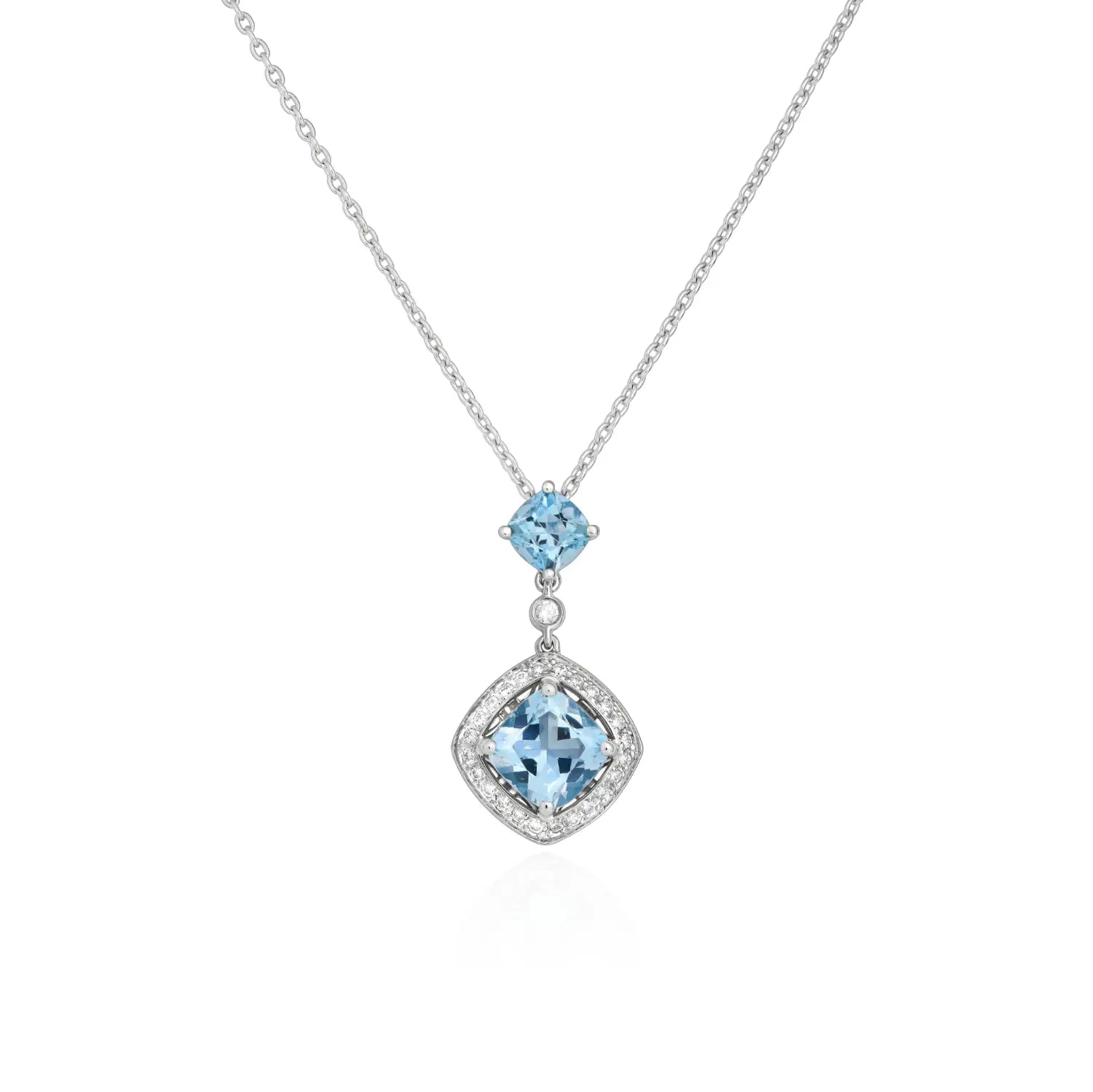 Galle Lights aquamarine studs and necklace styling