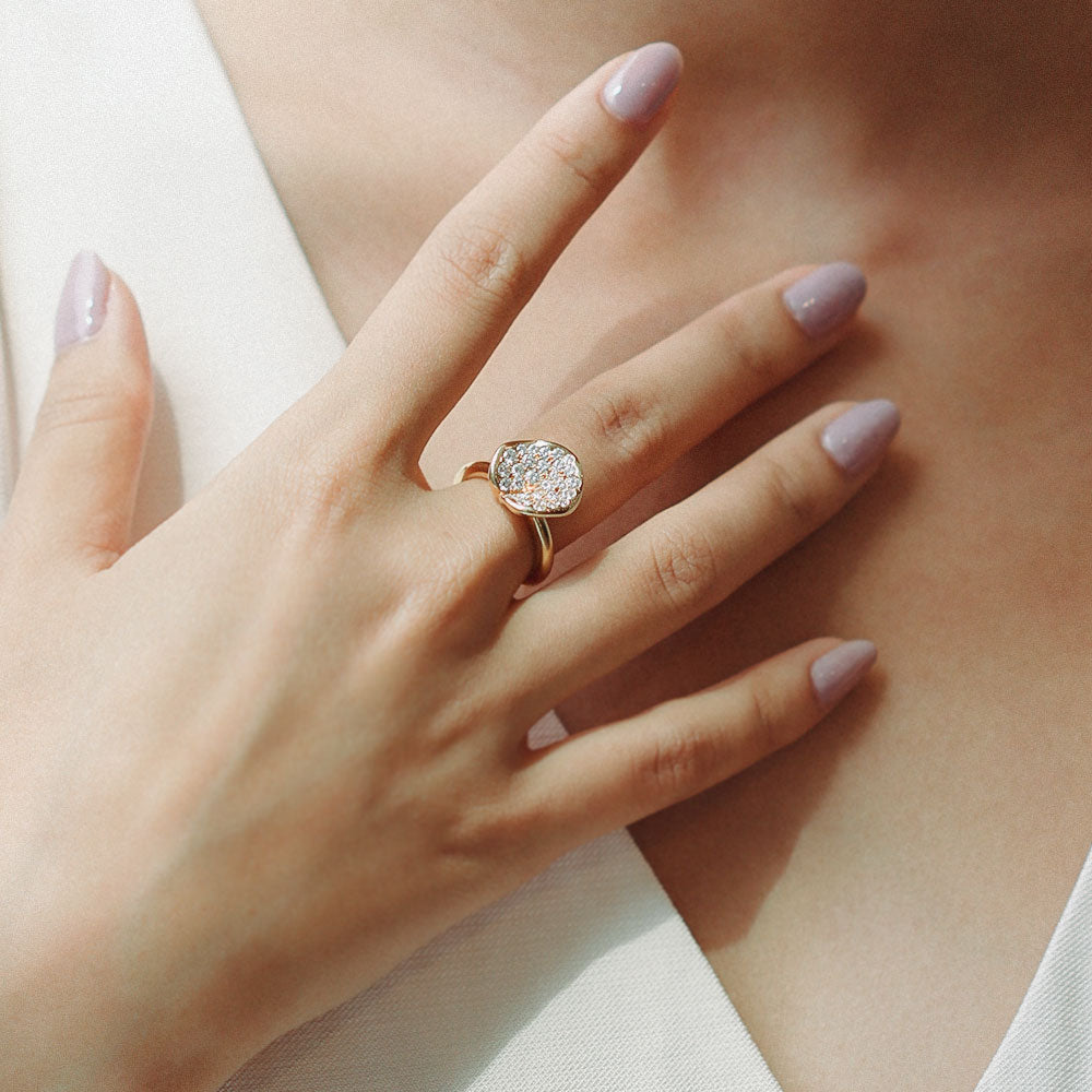 Lotus ring worn on the hand