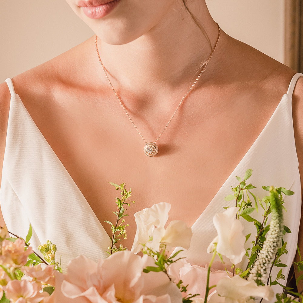 Royal Diamond Necklace worn on the neckline