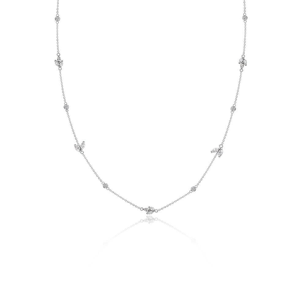 Diamond Petals necklace with marquise motifs